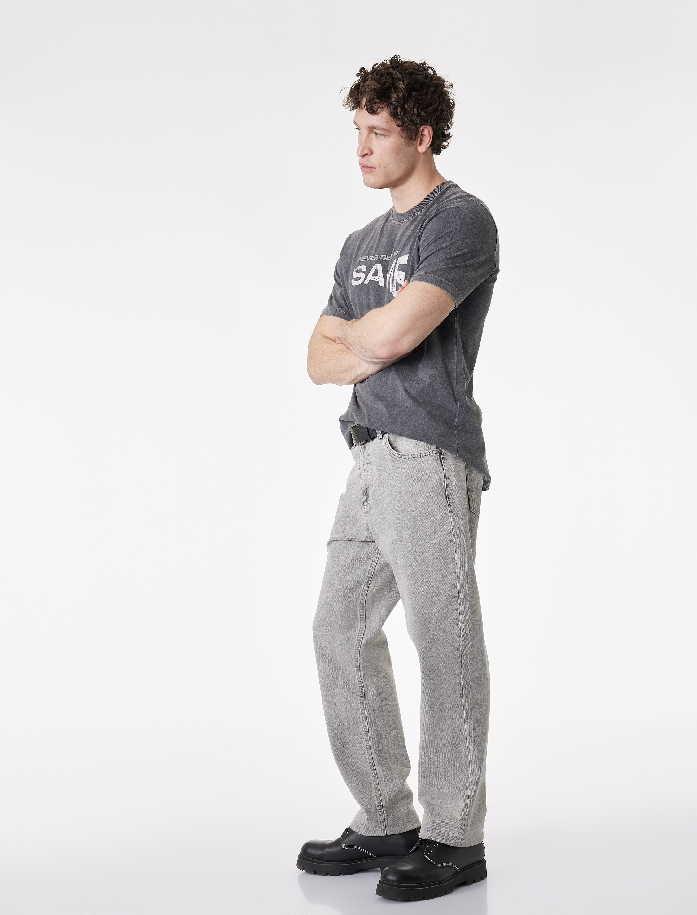   Normal Bel Pamuklu Vintage Straight Fit Jean Pantolon