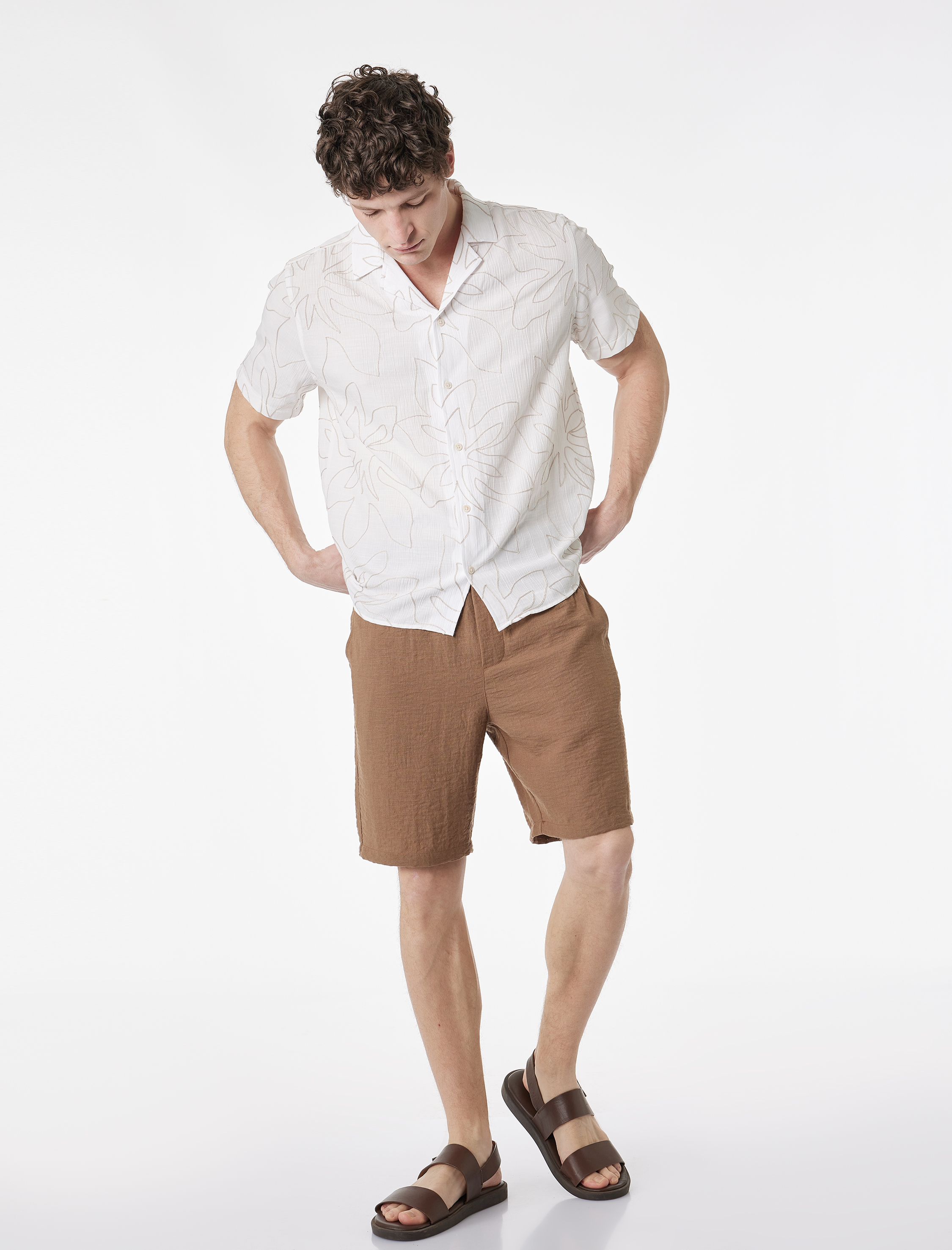   Regular Fit Cepli Bermuda Beli Bağcıklı Şort