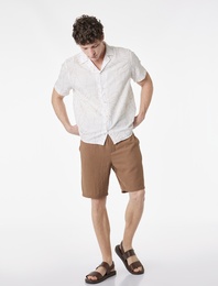 Regular Fit Cepli Bermuda Beli Bağcıklı Şort