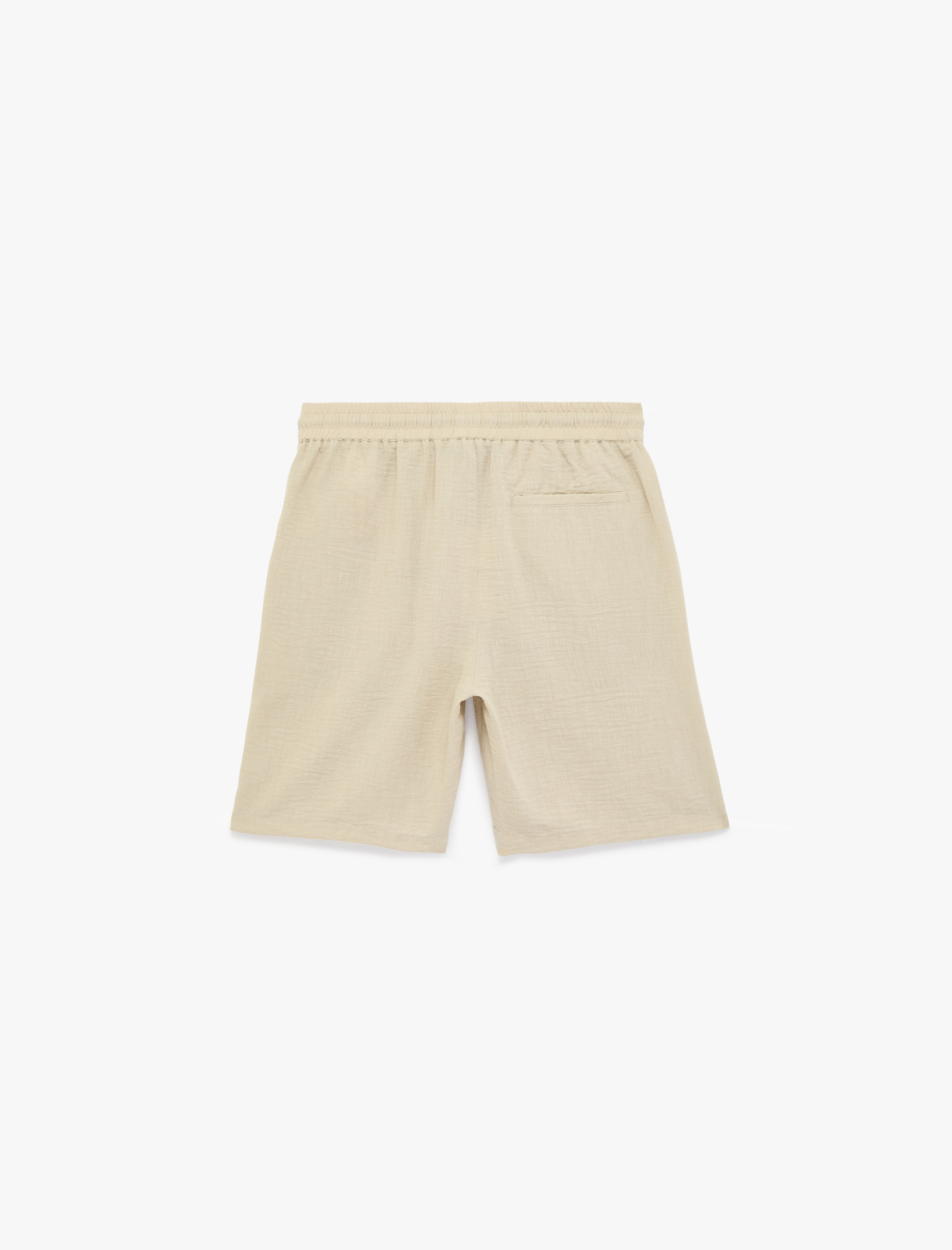   Regular Fit Cepli Bermuda Beli Bağcıklı Şort