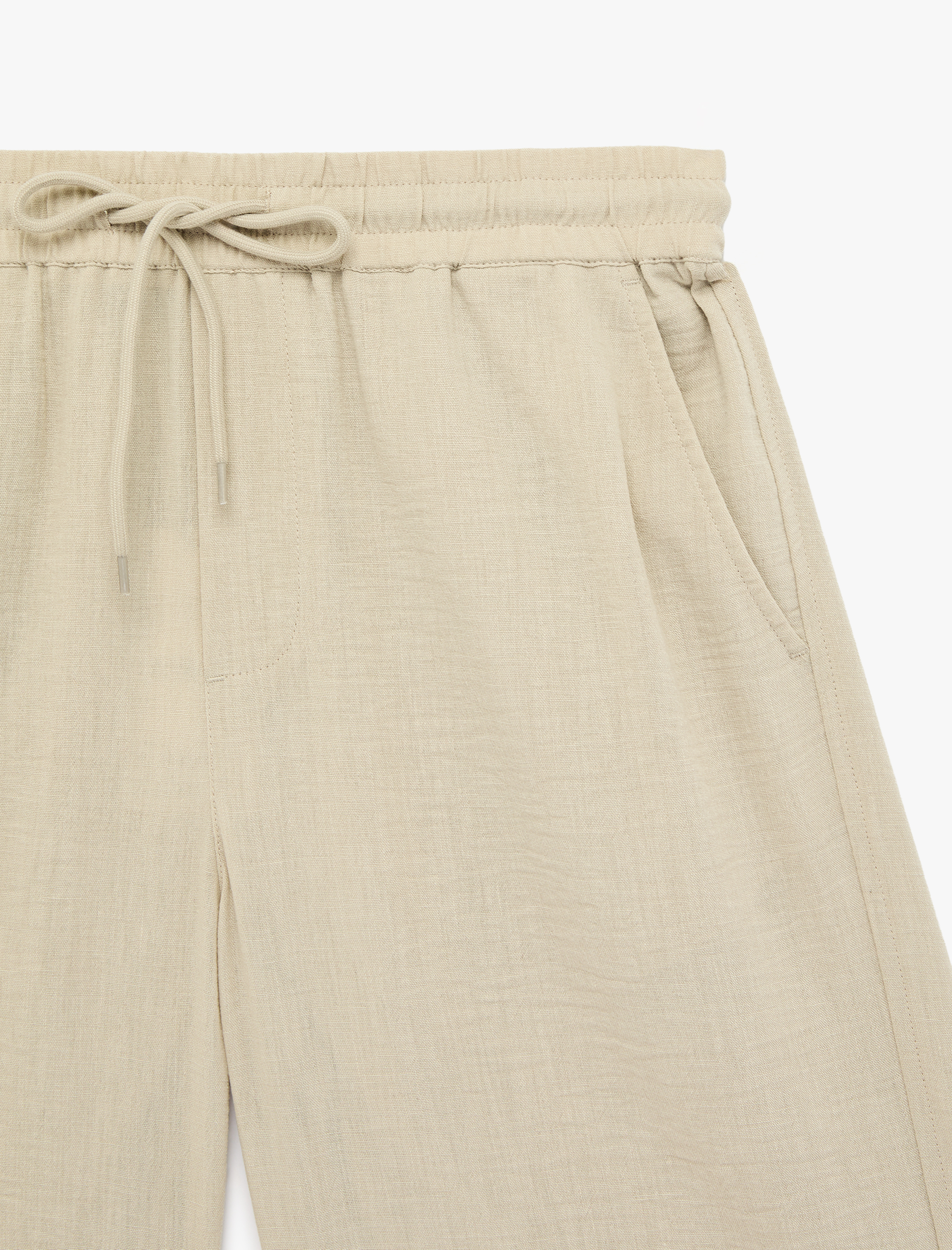   Regular Fit Cepli Bermuda Beli Bağcıklı Şort