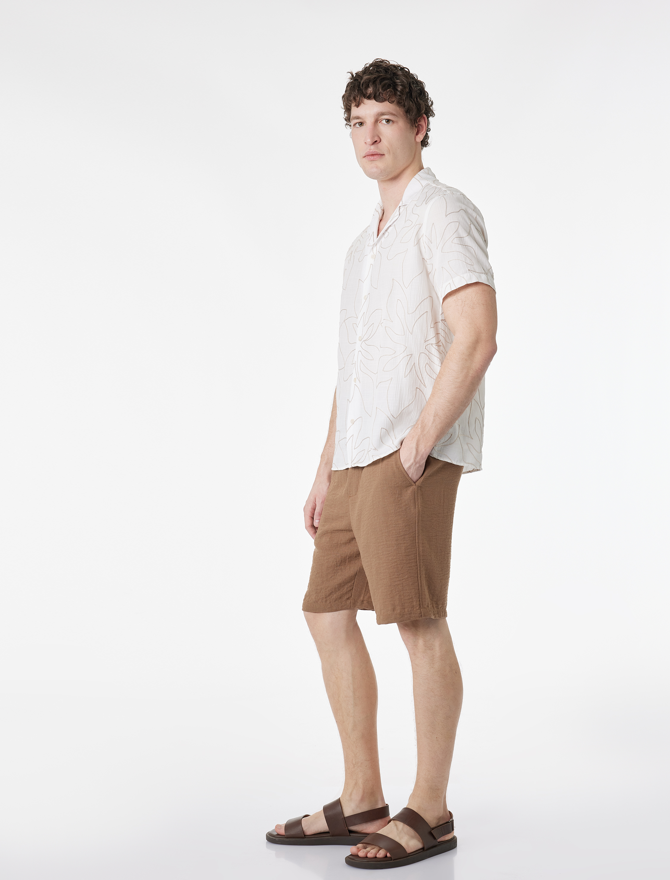   Regular Fit Cepli Bermuda Beli Bağcıklı Şort