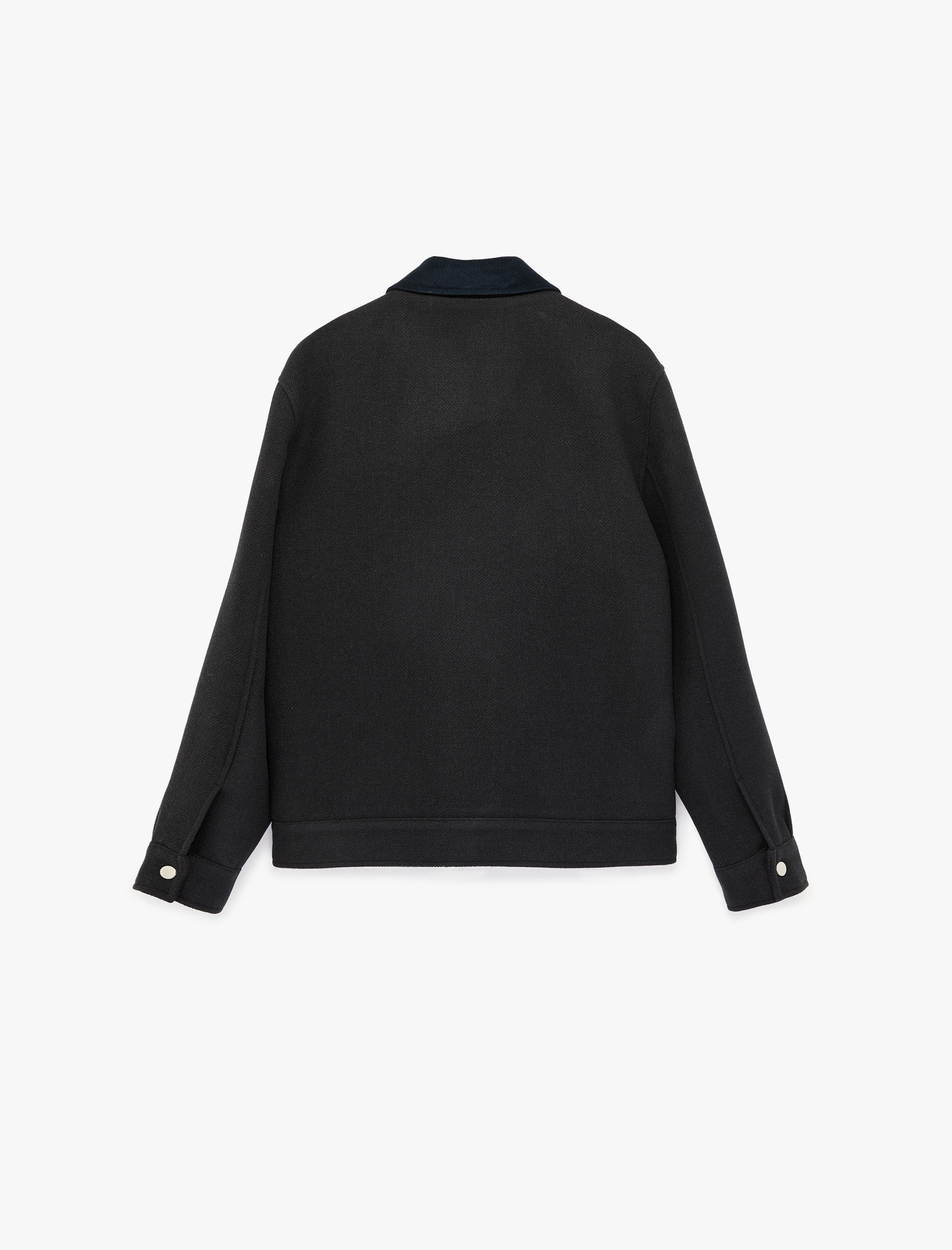   Regular Fit Uzun Kollu Cepli Gömlek Yaka Fermuarlı Kaşe Ceket