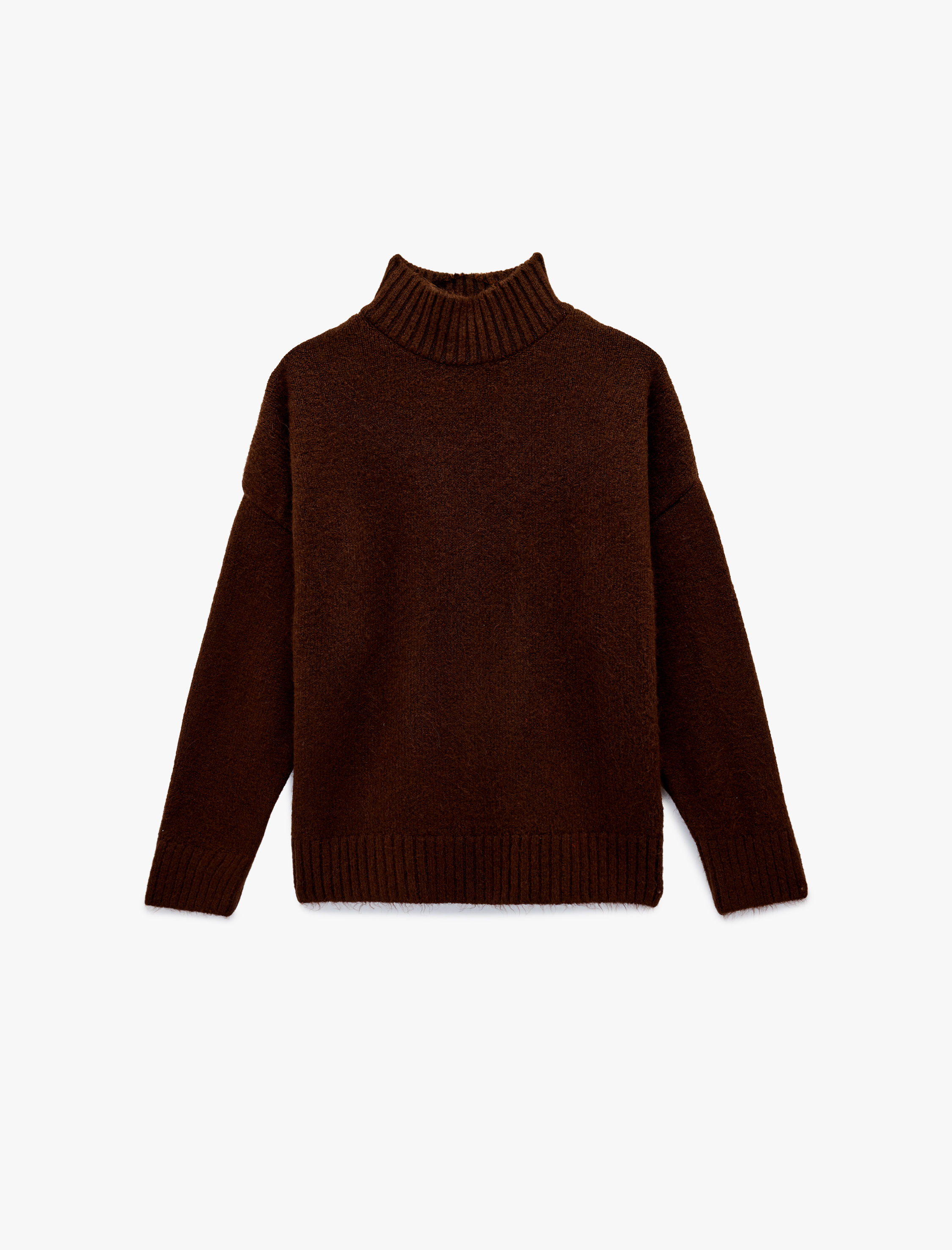   Dik Yaka Uzun Kollu Oversize Triko Kazak