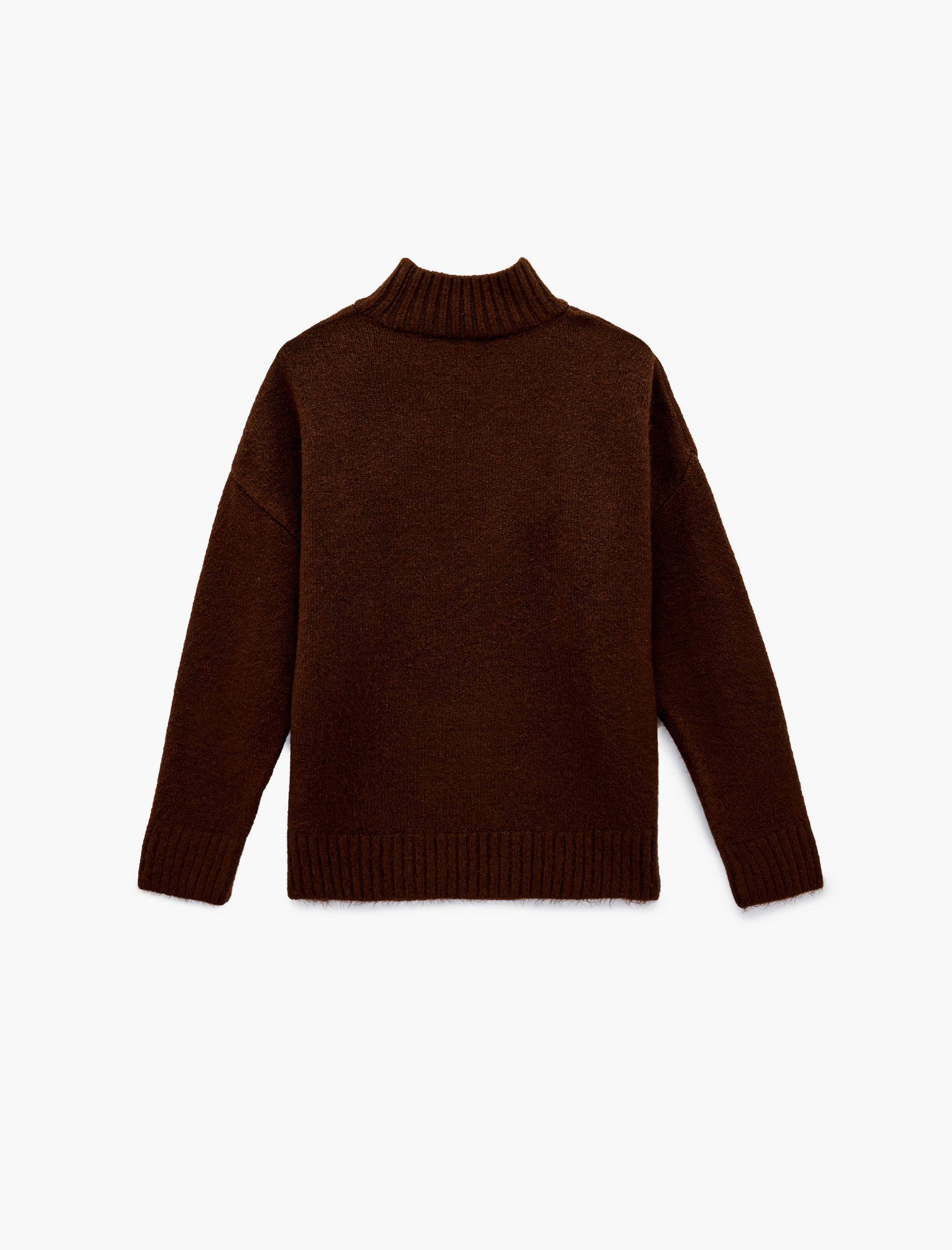   Dik Yaka Uzun Kollu Oversize Triko Kazak