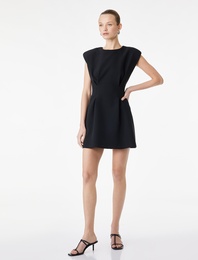 Kolsuz Bisiklet Yaka Mini Pileli A Kesim Elbise