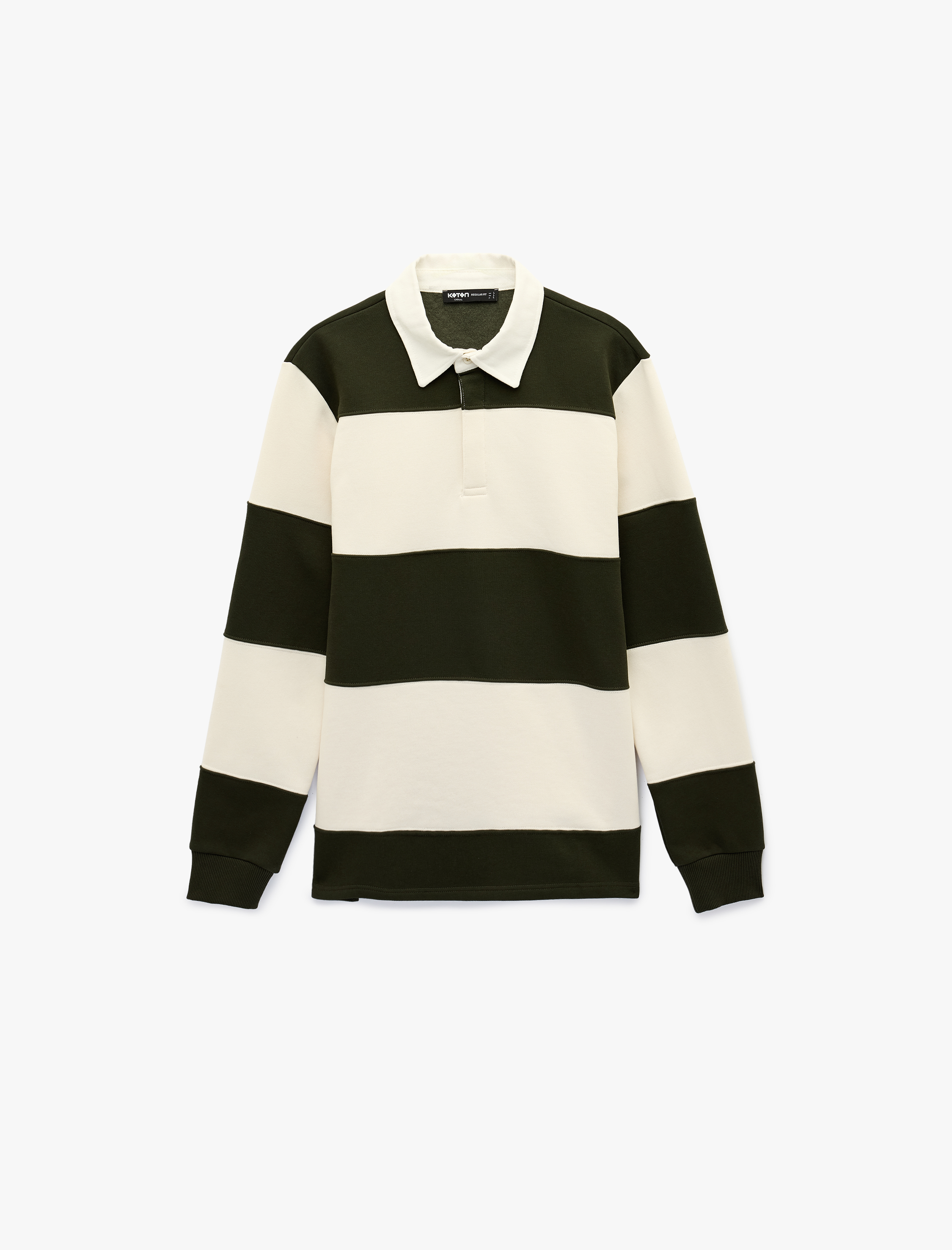   Uzun Kollu Renk Bloklu Polo Yaka Sweatshirt