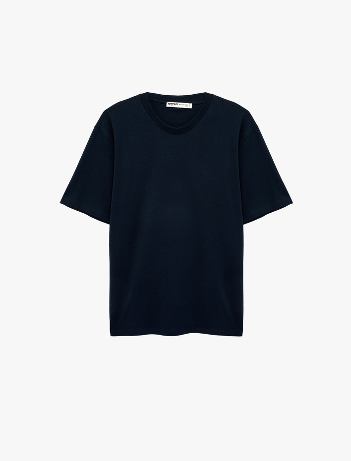  Regular Fit Bisiklet Yaka Pamuklu Basic Kısa Kollu Tişört