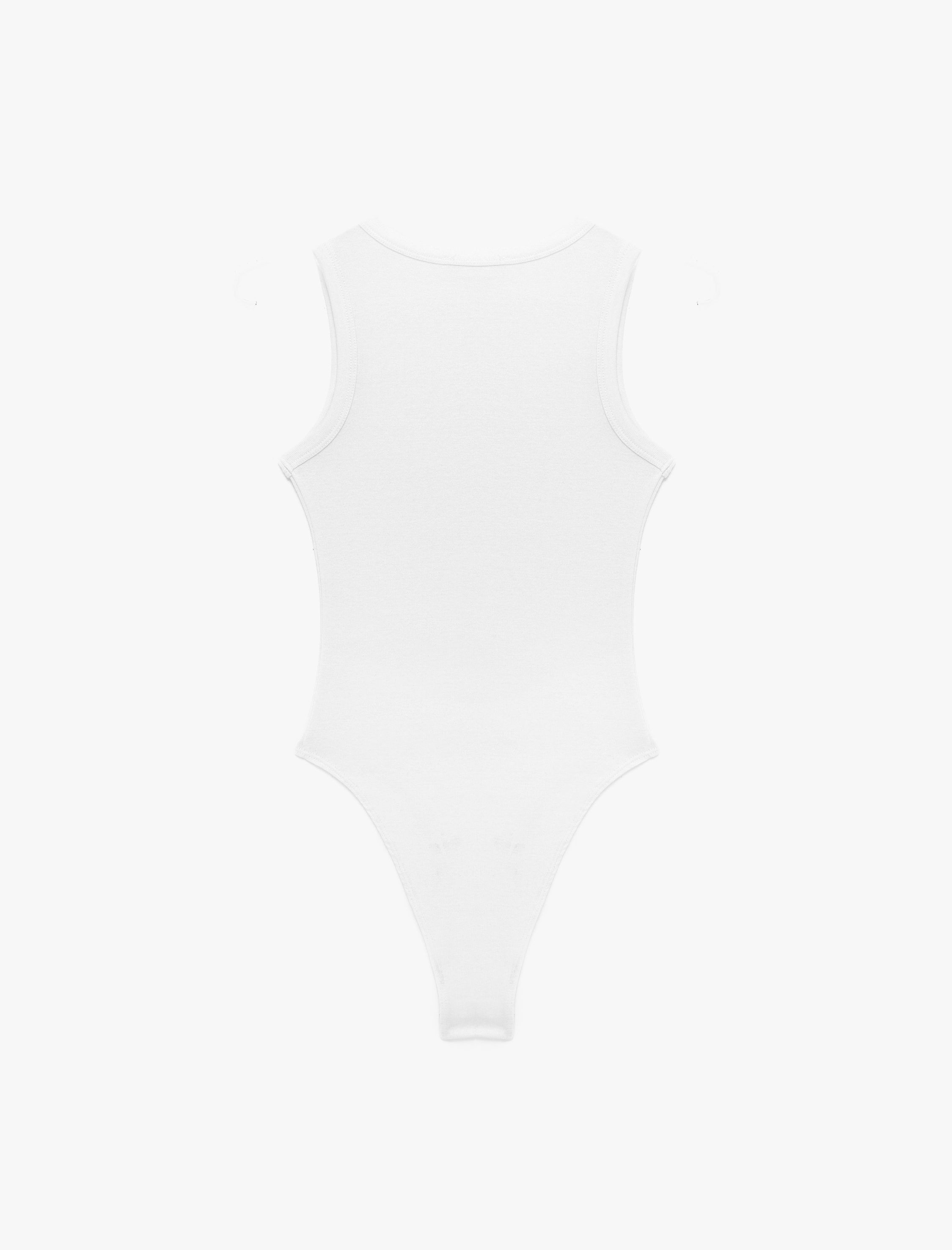   Çıtçıt Düğme Detaylı Kolsuz Bisiklet Yaka Bodysuit