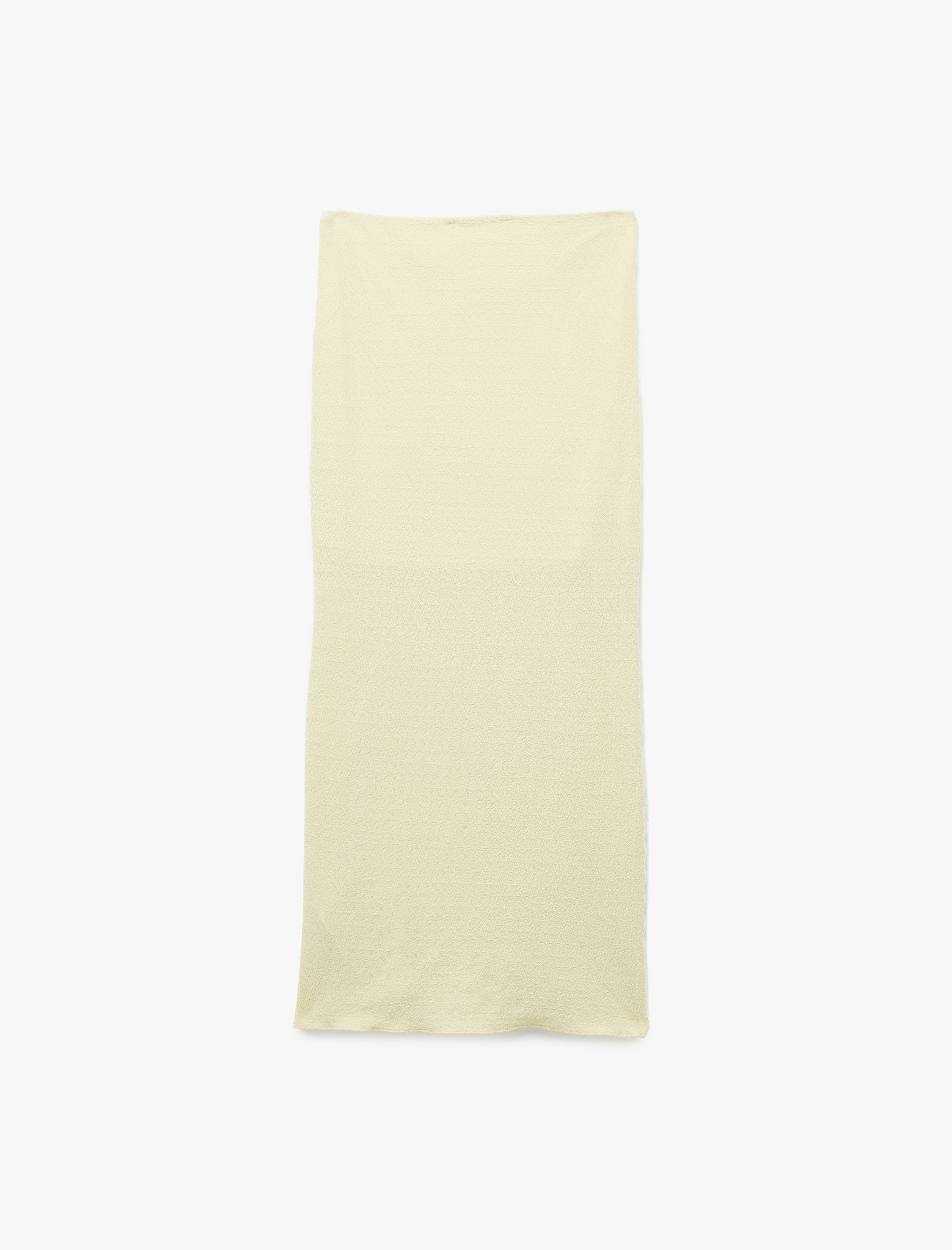   Slim Fit Bürümcük Kumaş Drape Detaylı Midi Boy Kalem Etek