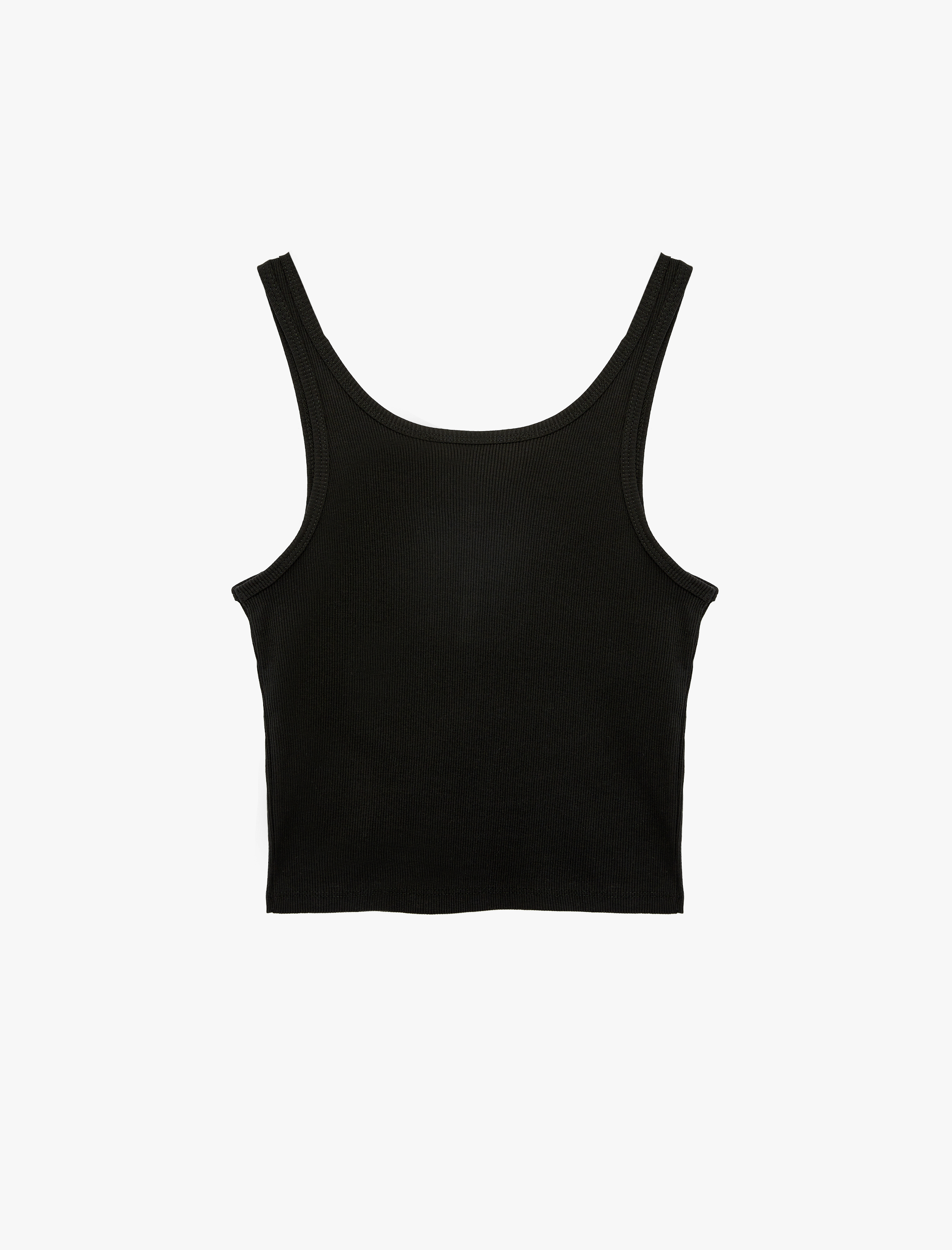   Pamuklu Yarım Düğmeli U Yaka Fitilli Atlet