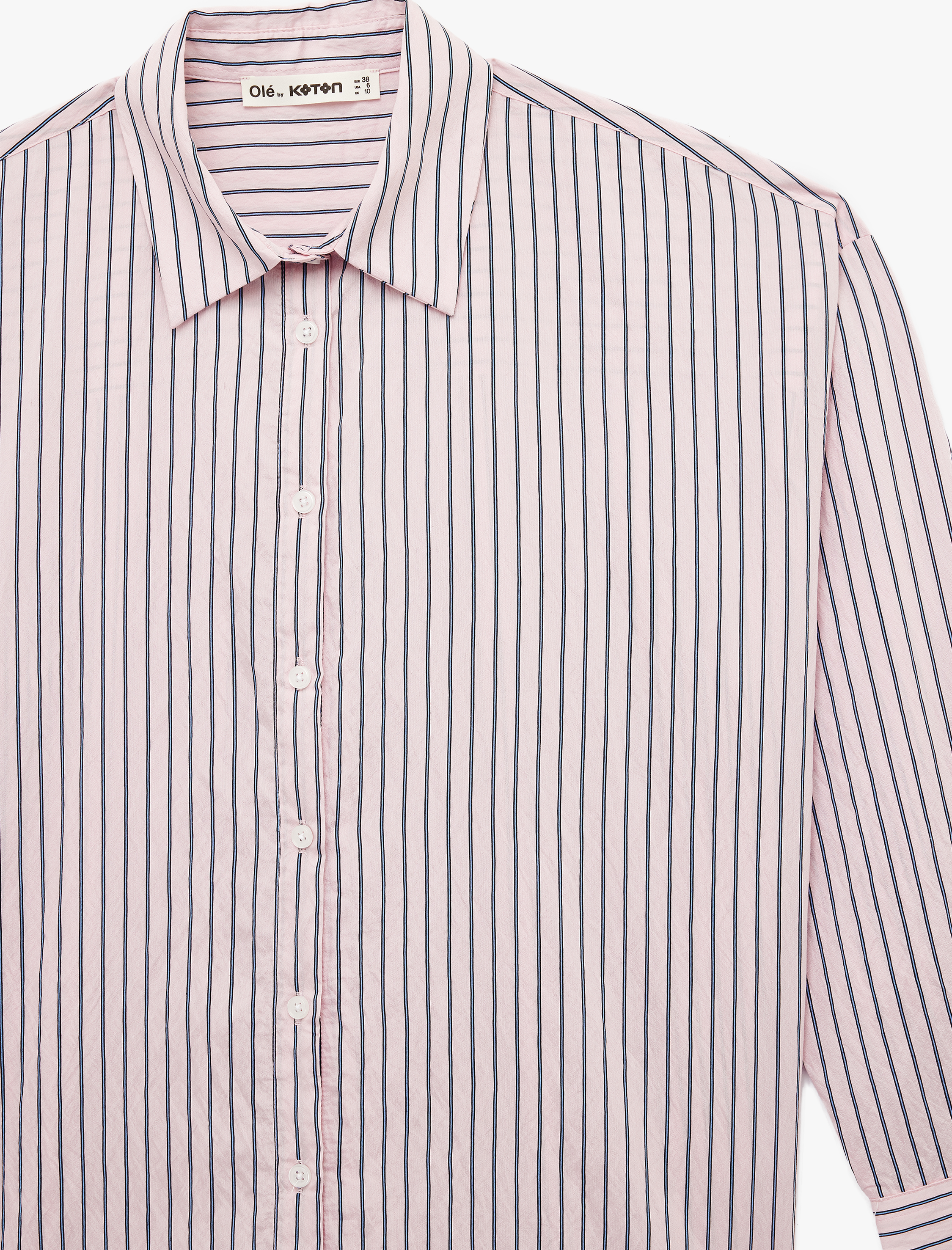   Klasik Yaka Düğmeli Uzun Kollu Oversize Viskon Gömlek