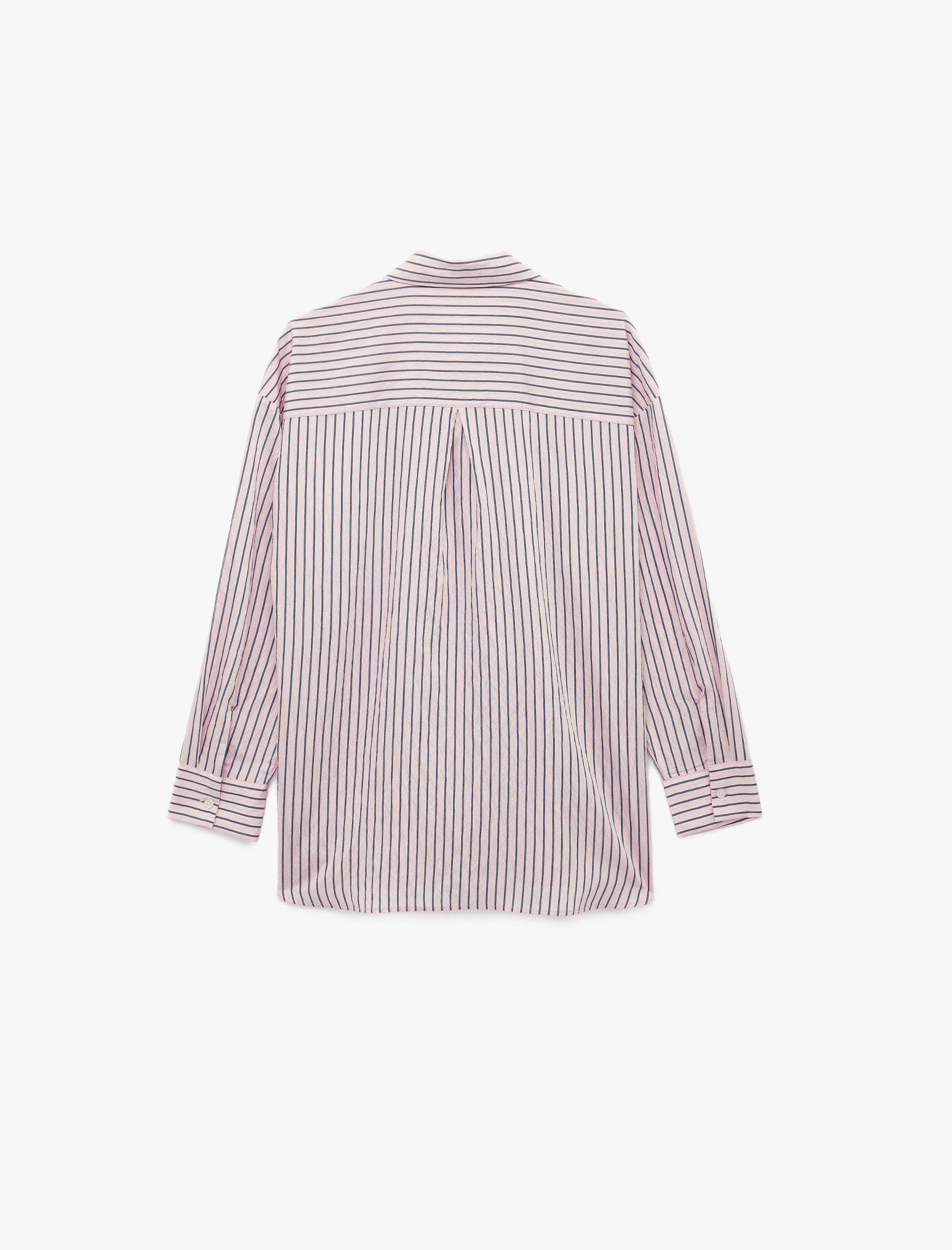   Klasik Yaka Düğmeli Uzun Kollu Oversize Viskon Gömlek