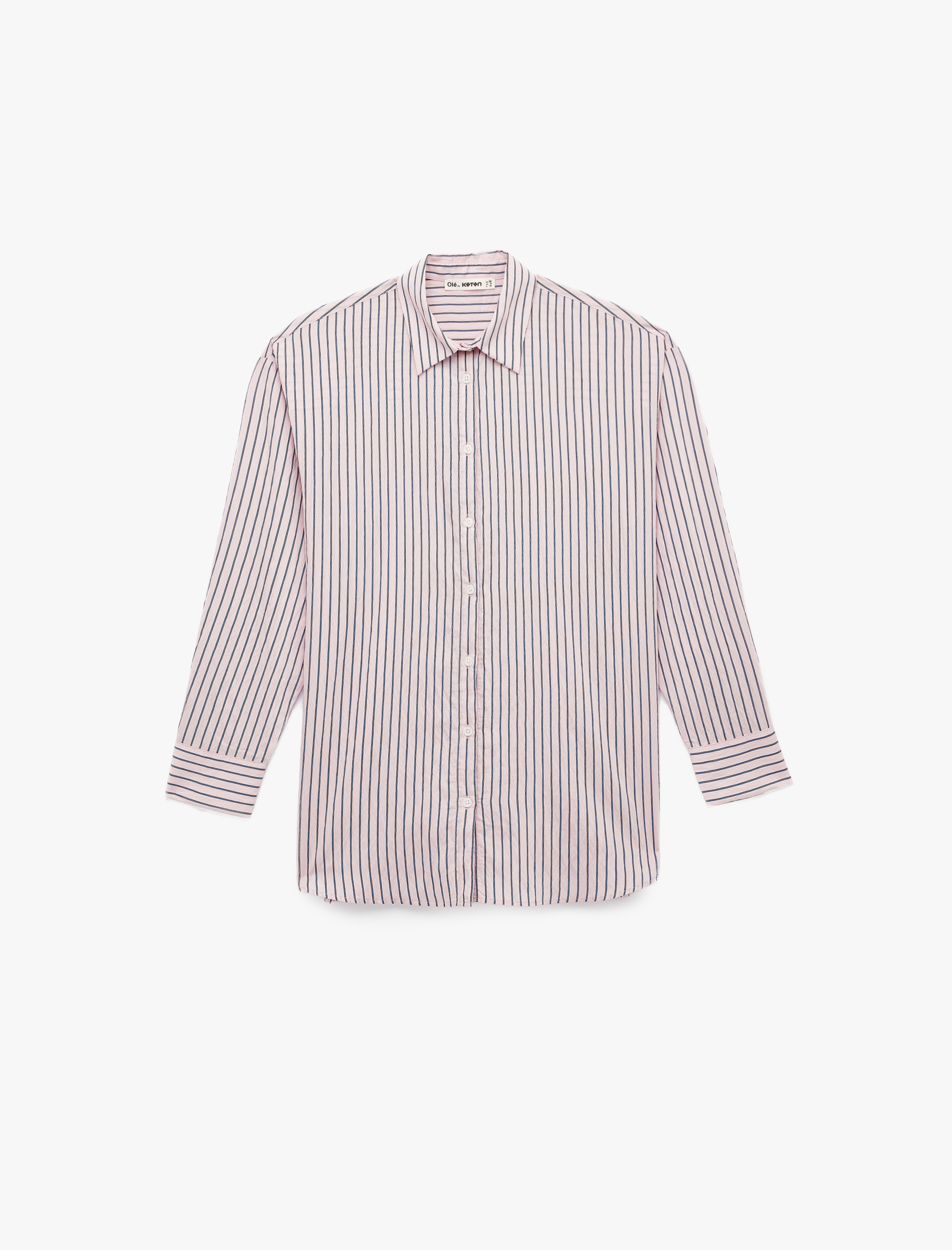   Klasik Yaka Düğmeli Uzun Kollu Oversize Viskon Gömlek