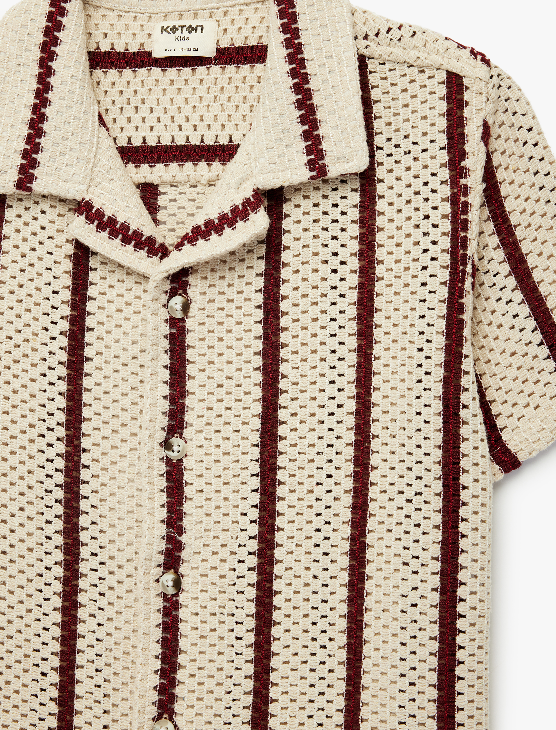  Erkek Çocuk Kısa Kollu Devrik Yaka Oversize Çizgili Tişört