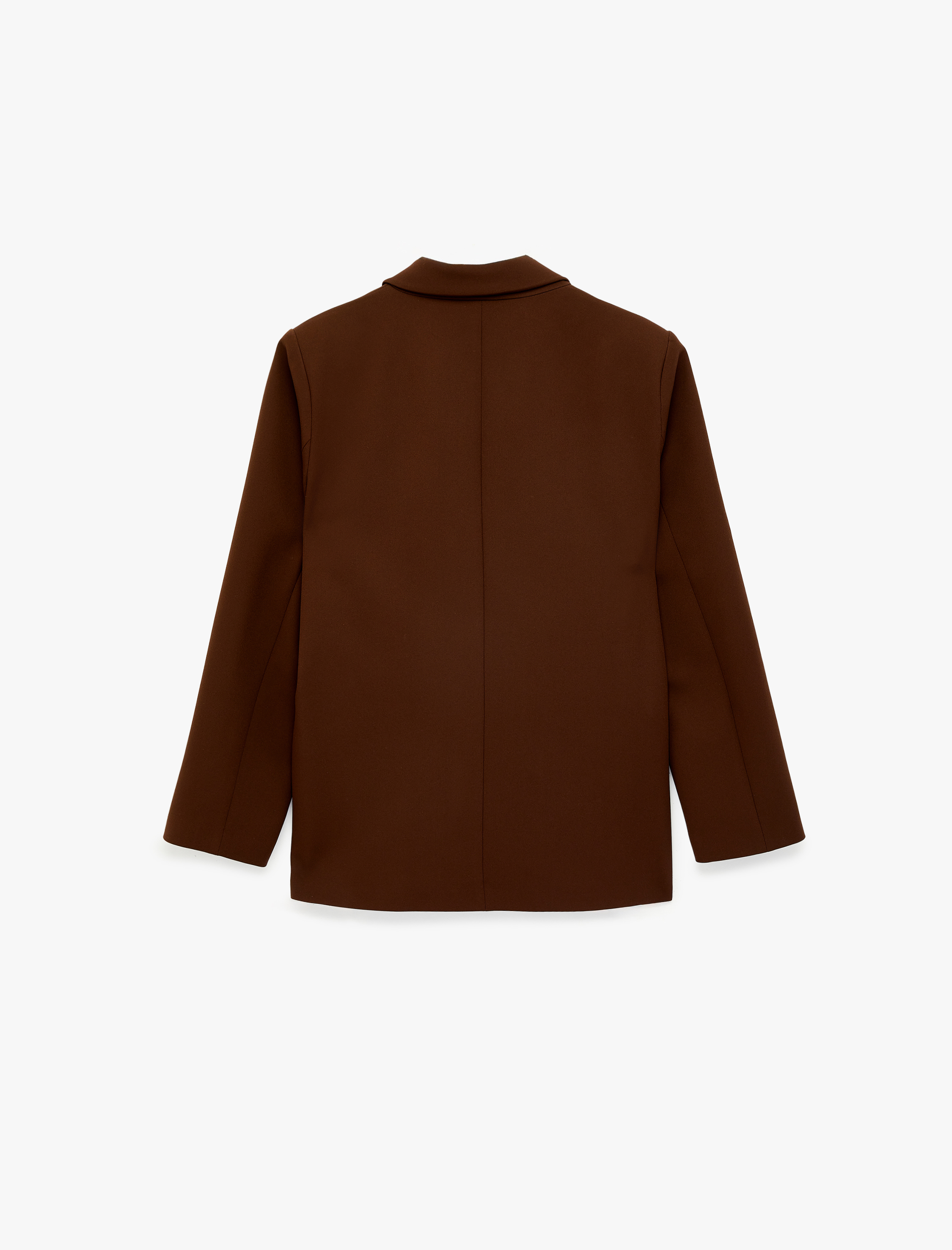   Cep Detaylı Düğmeli Kruvaze Yaka Oversize Blazer Ceket