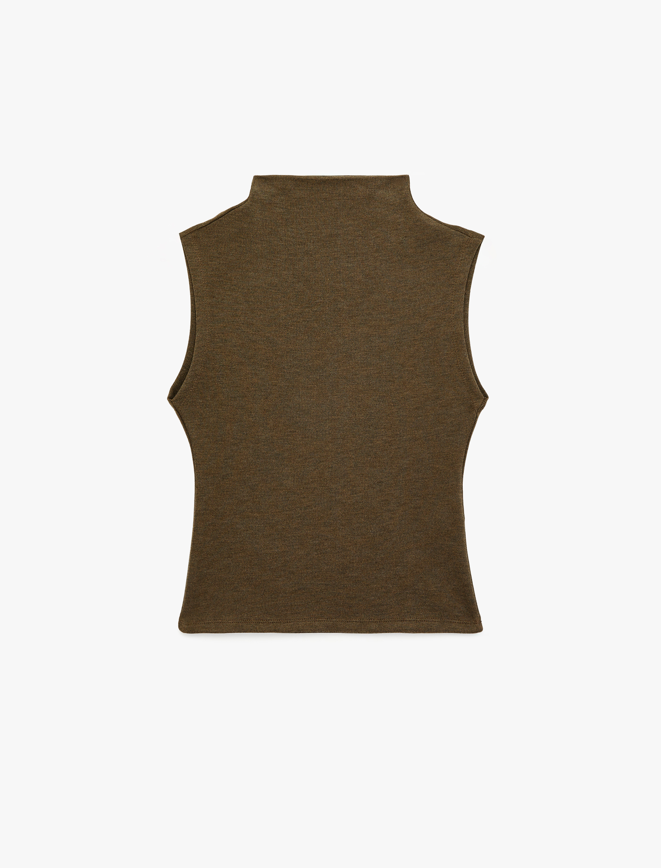   Slim Fit Dik Yaka Kolsuz Bluz