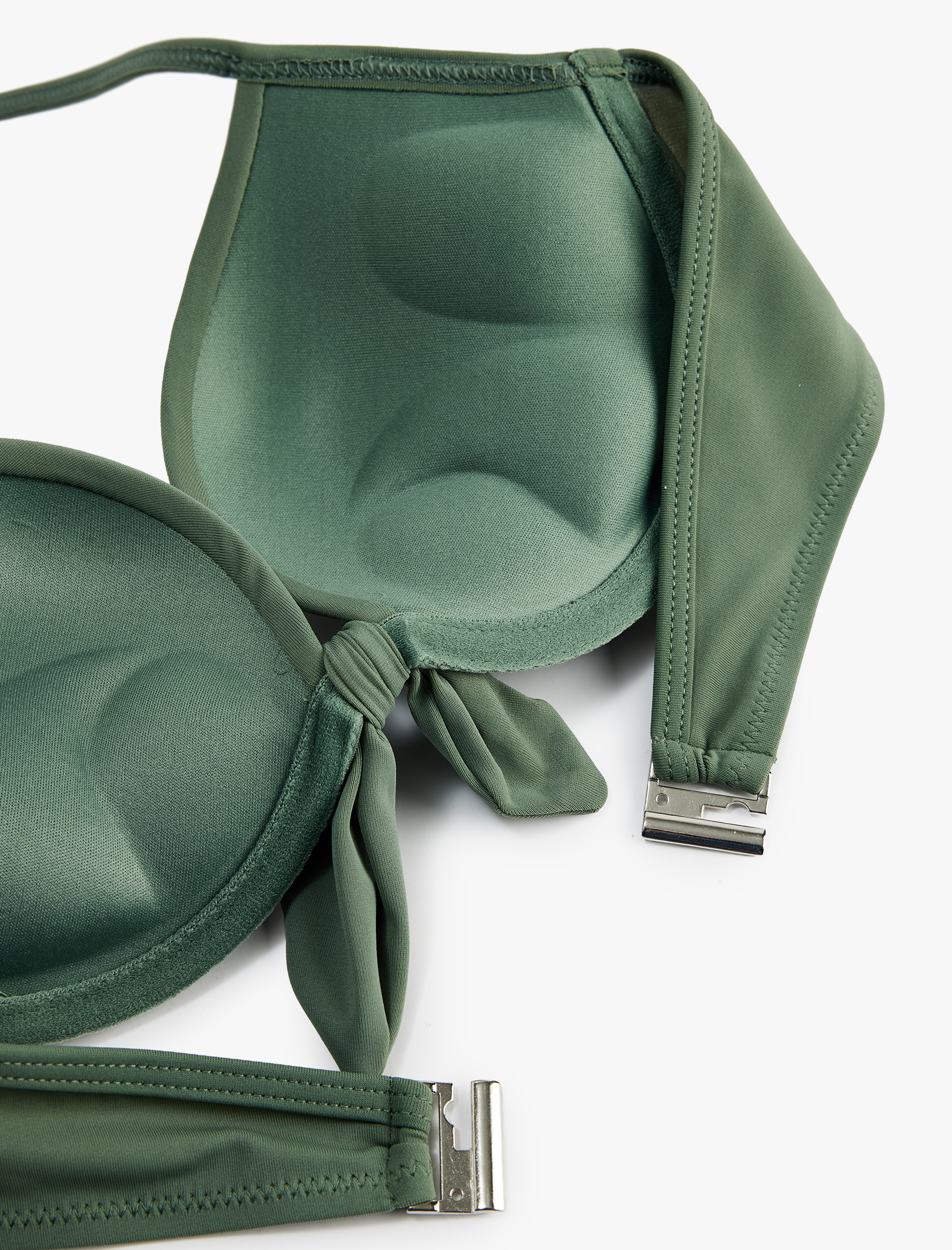   Kalp Yaka Fiyonk Detaylı Push-Up Bikini Üstü