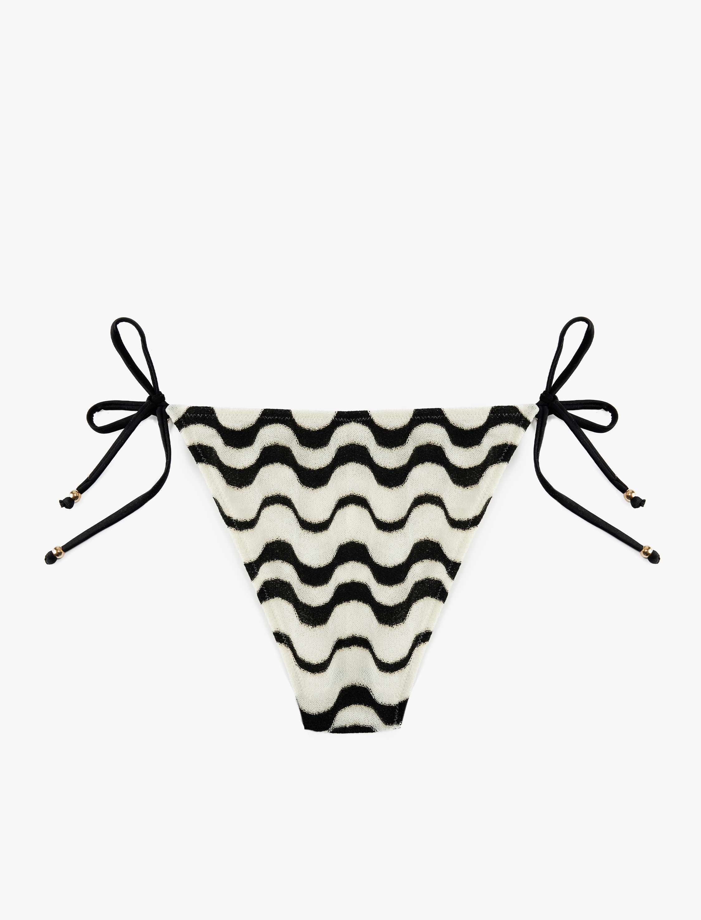   Su Yolu Desenli Parıltılı Yanları İpli Bikini Altı