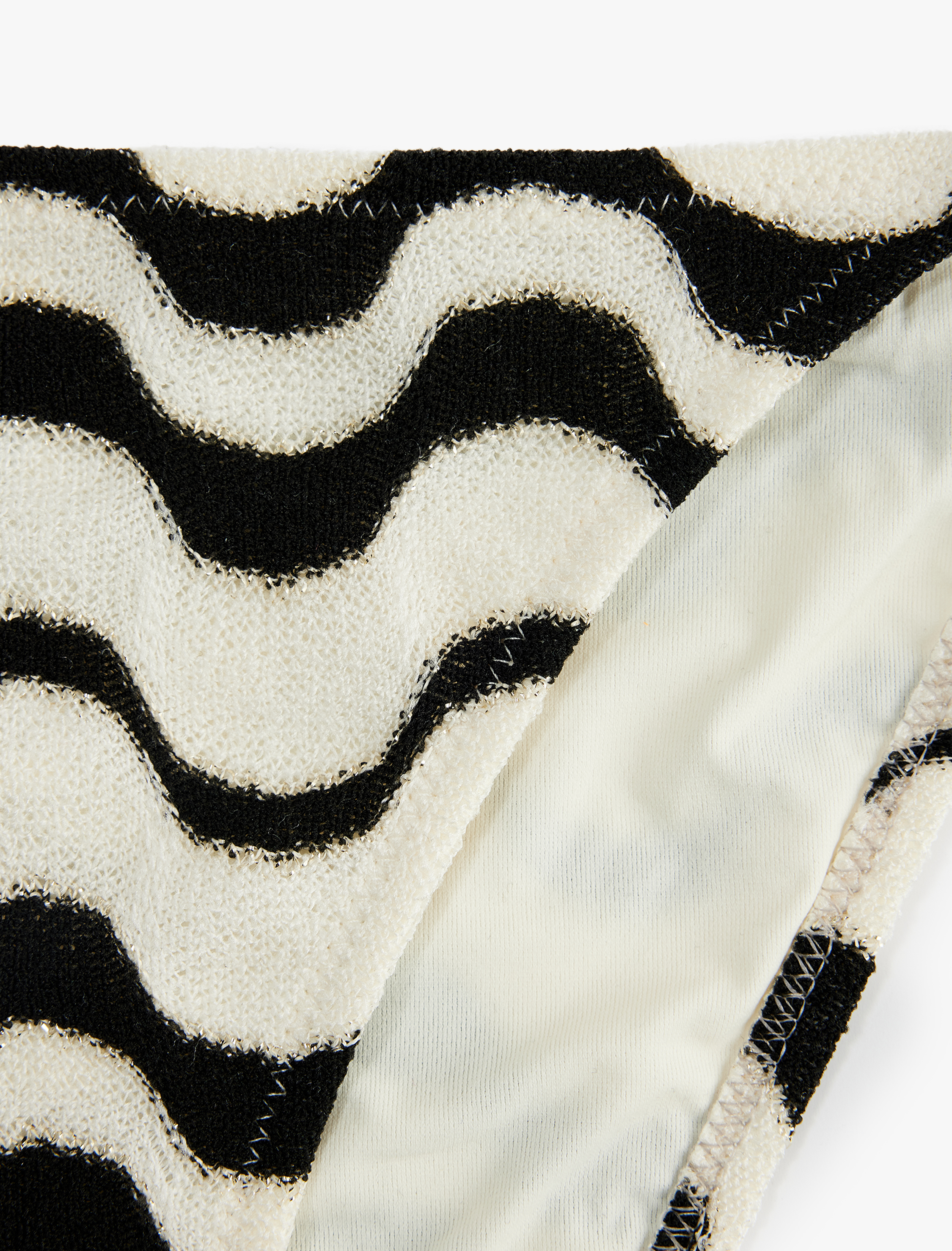   Su Yolu Desenli Parıltılı Yanları İpli Bikini Altı