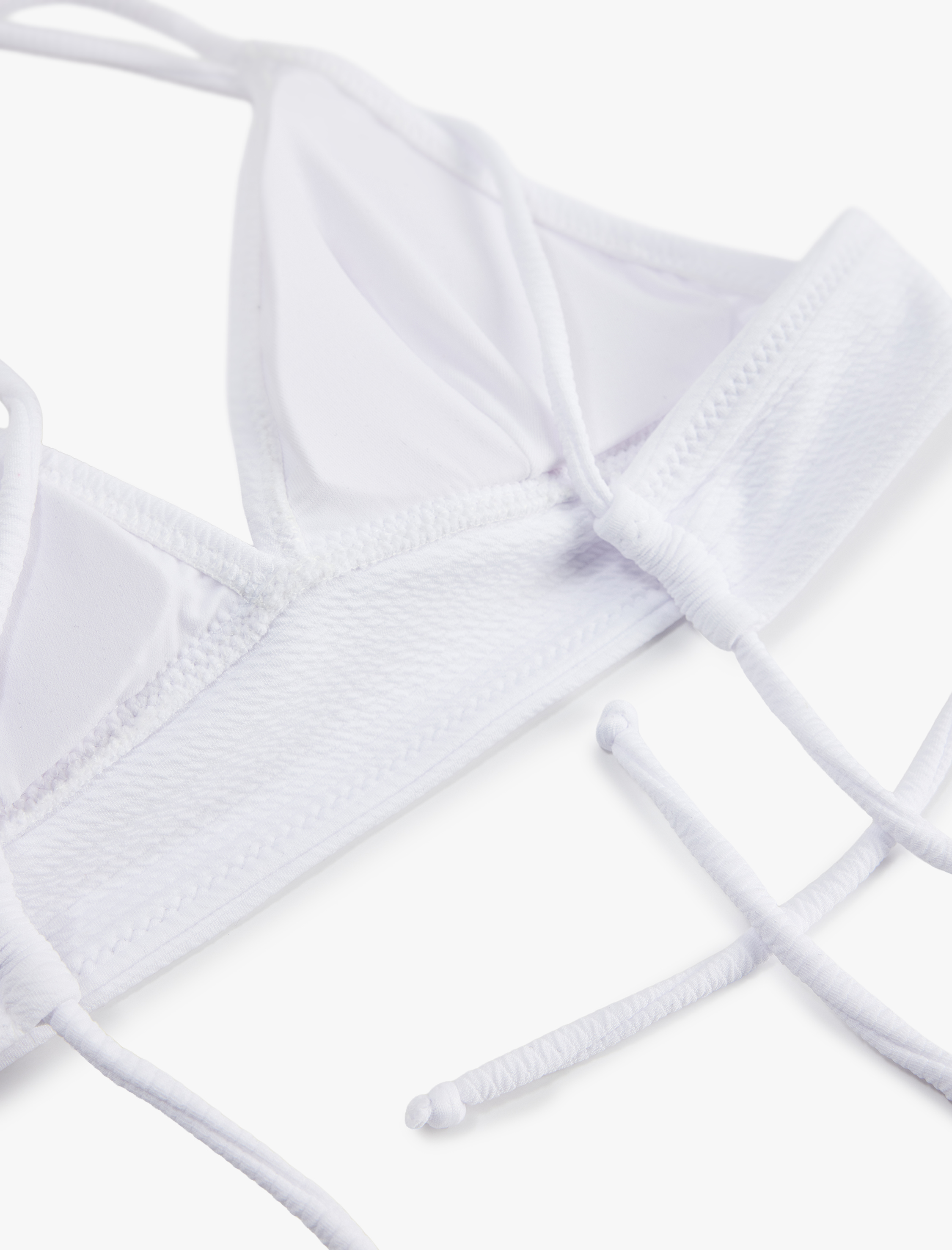   Çapraz Askılı Dokulu Bralet Bikini Üstü