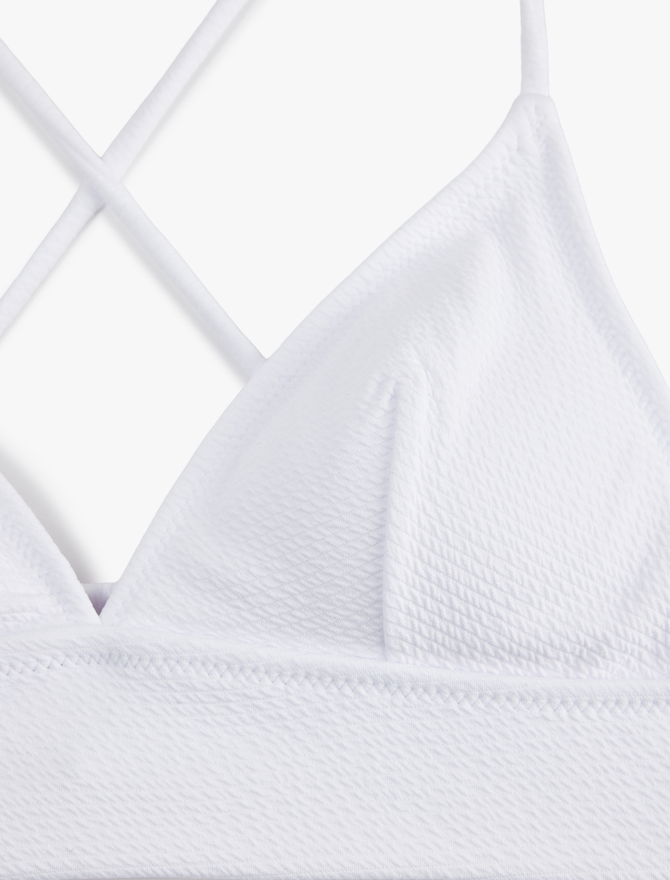   Çapraz Askılı Dokulu Bralet Bikini Üstü