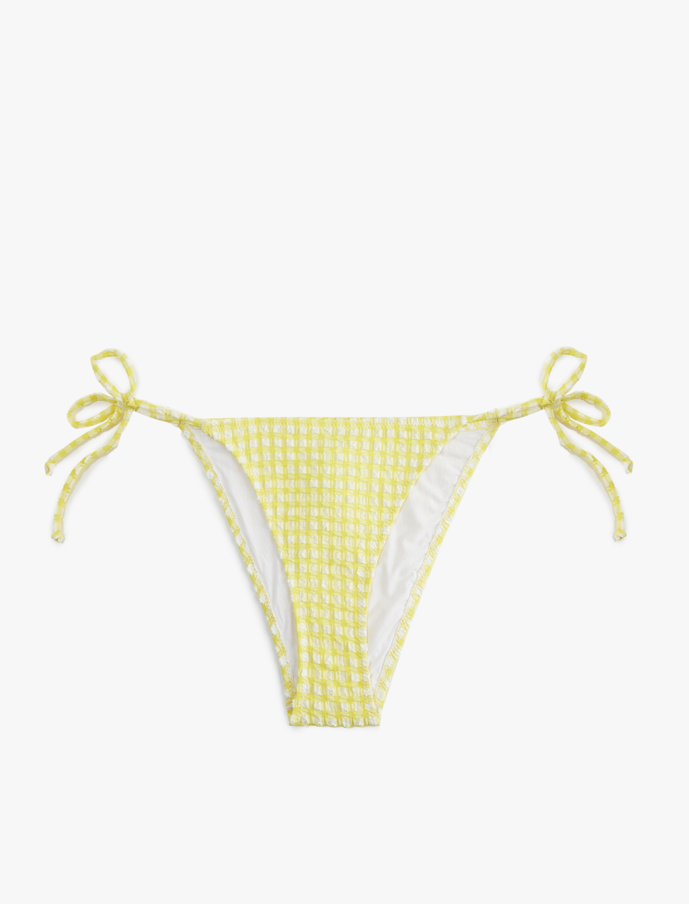   Yanları İpli Dokulu Pötikareli Bikini Altı