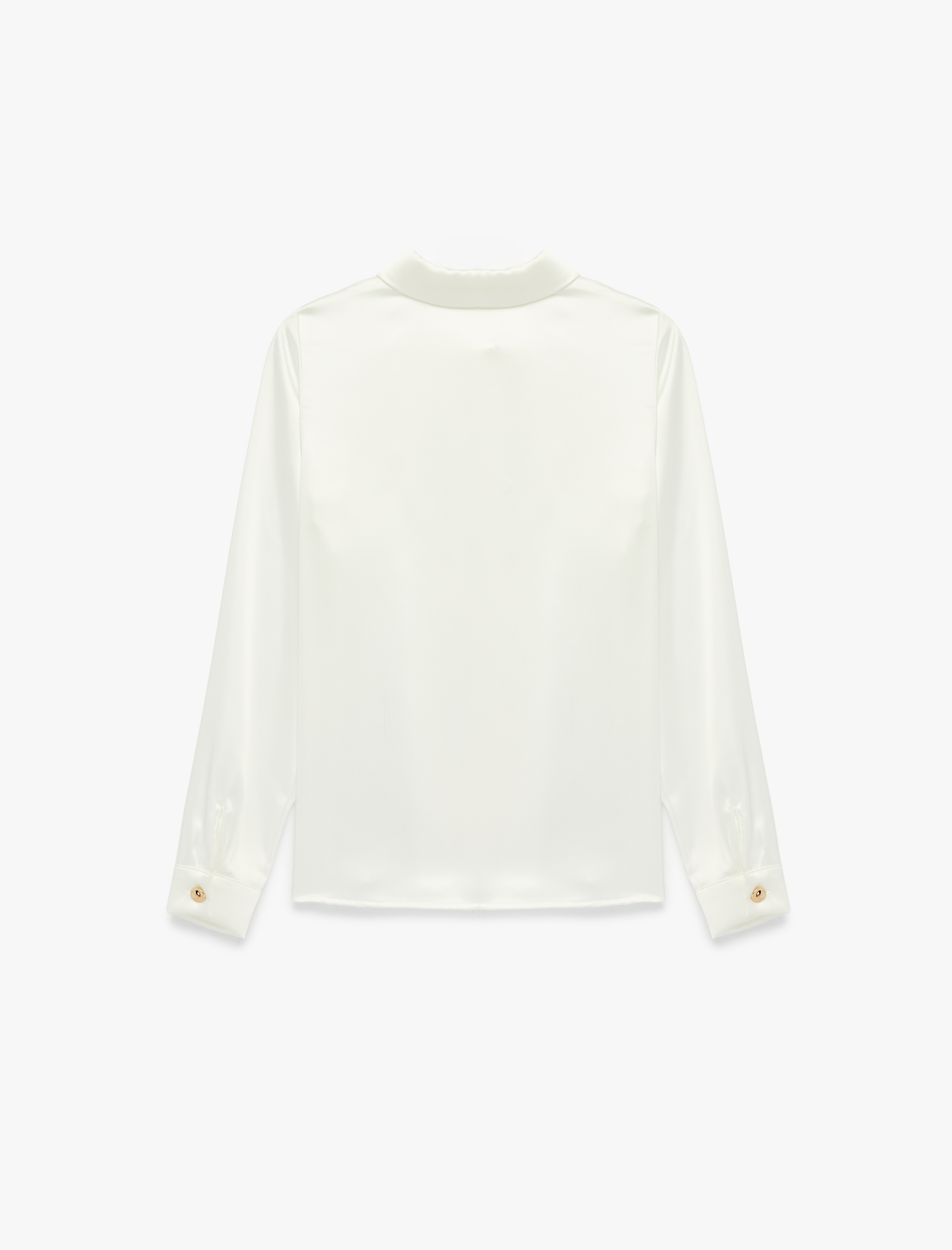   Klasik Yaka Uzun Kollu Saten Gömlek