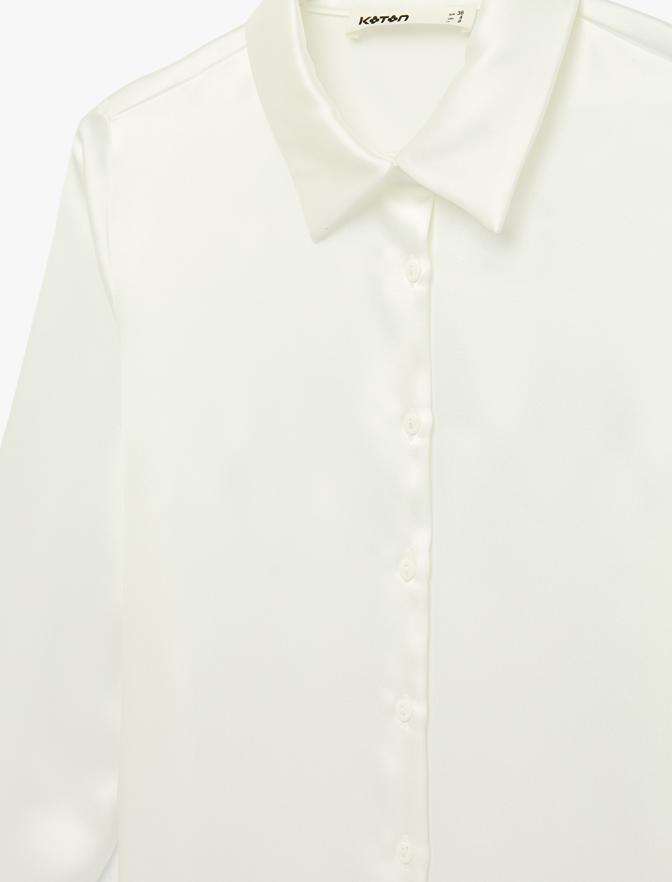   Klasik Yaka Uzun Kollu Saten Gömlek