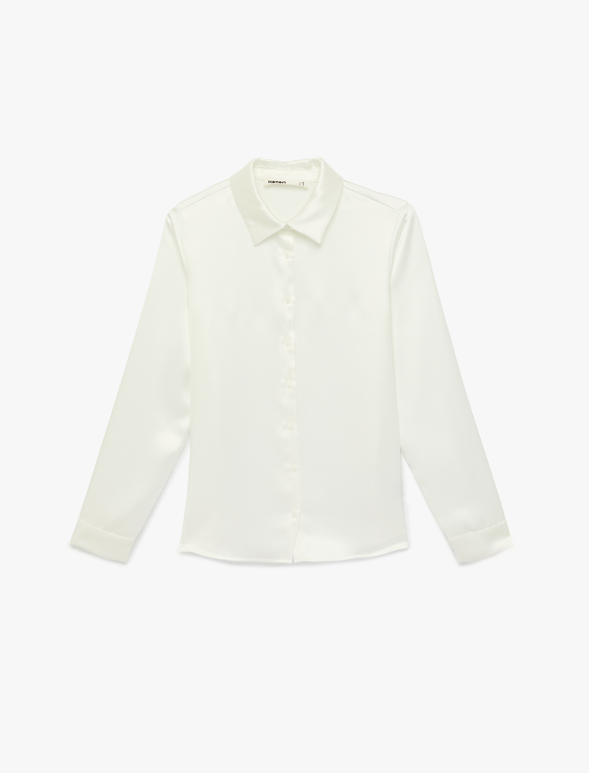   Klasik Yaka Uzun Kollu Saten Gömlek