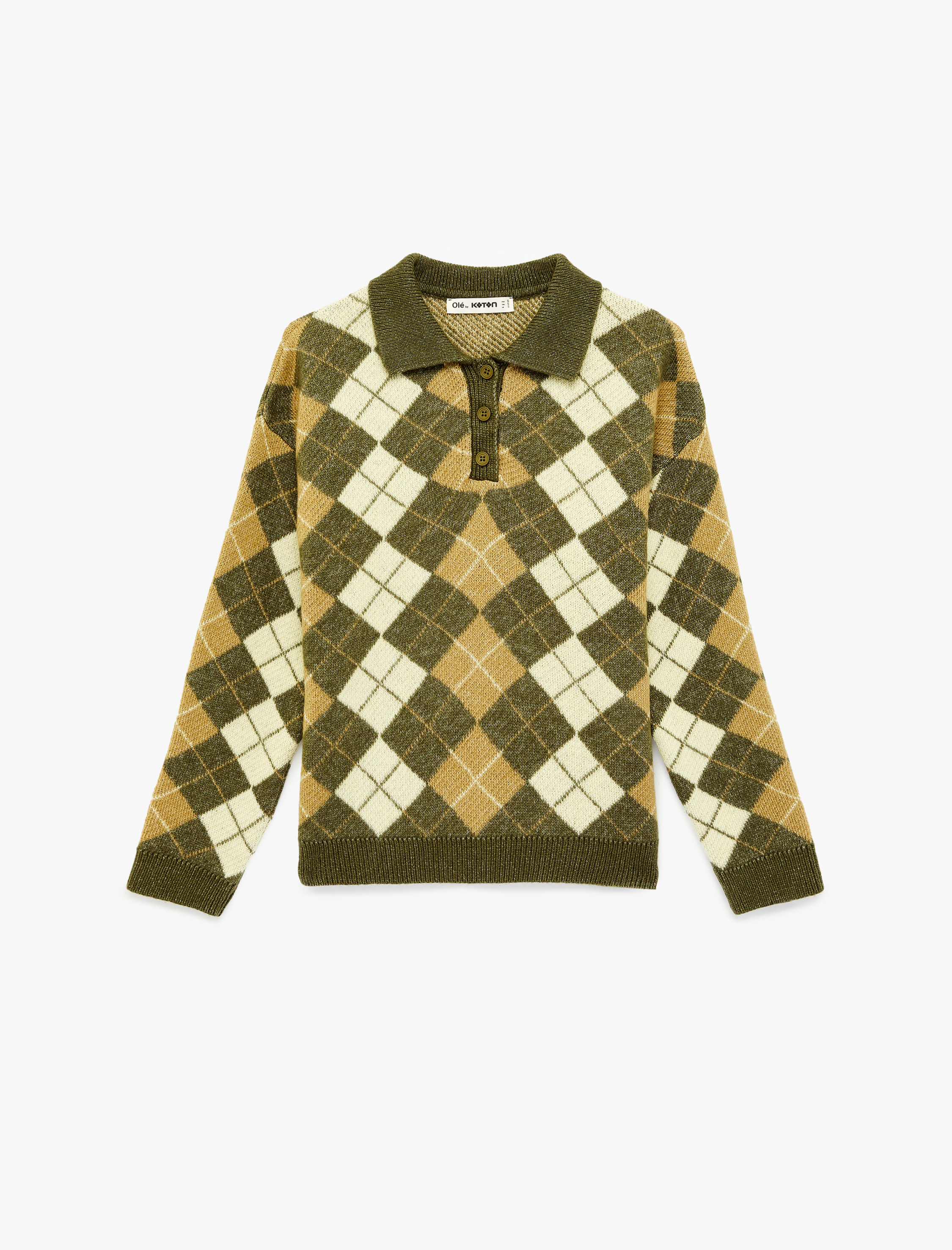   Uzun Kollu Polo Yaka Triko Kazak