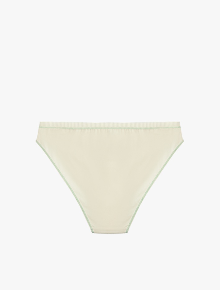  Dikiş Detaylı Rahat Kalıp Baskılı Pamuklu Brief Külot