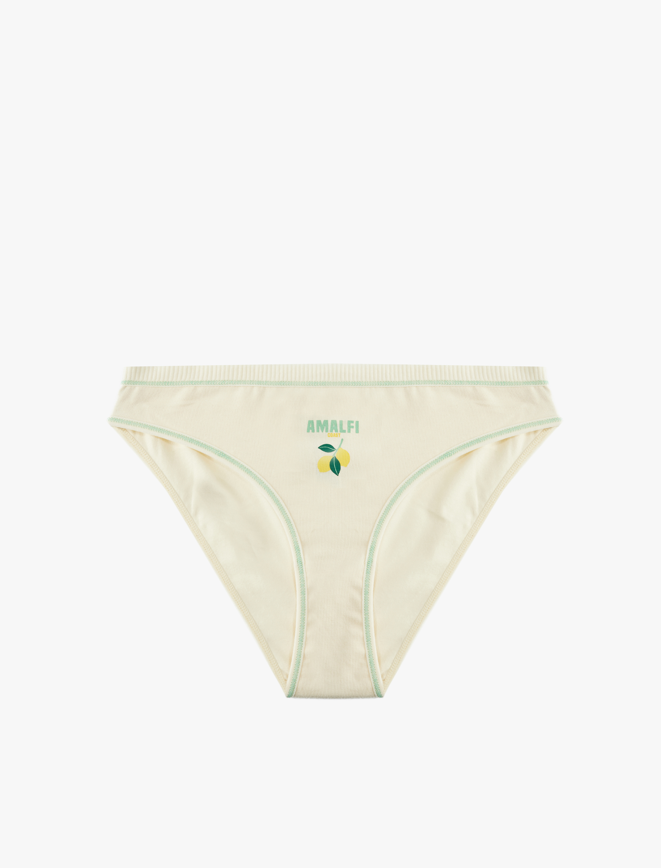   Dikiş Detaylı Rahat Kalıp Baskılı Pamuklu Brief Külot