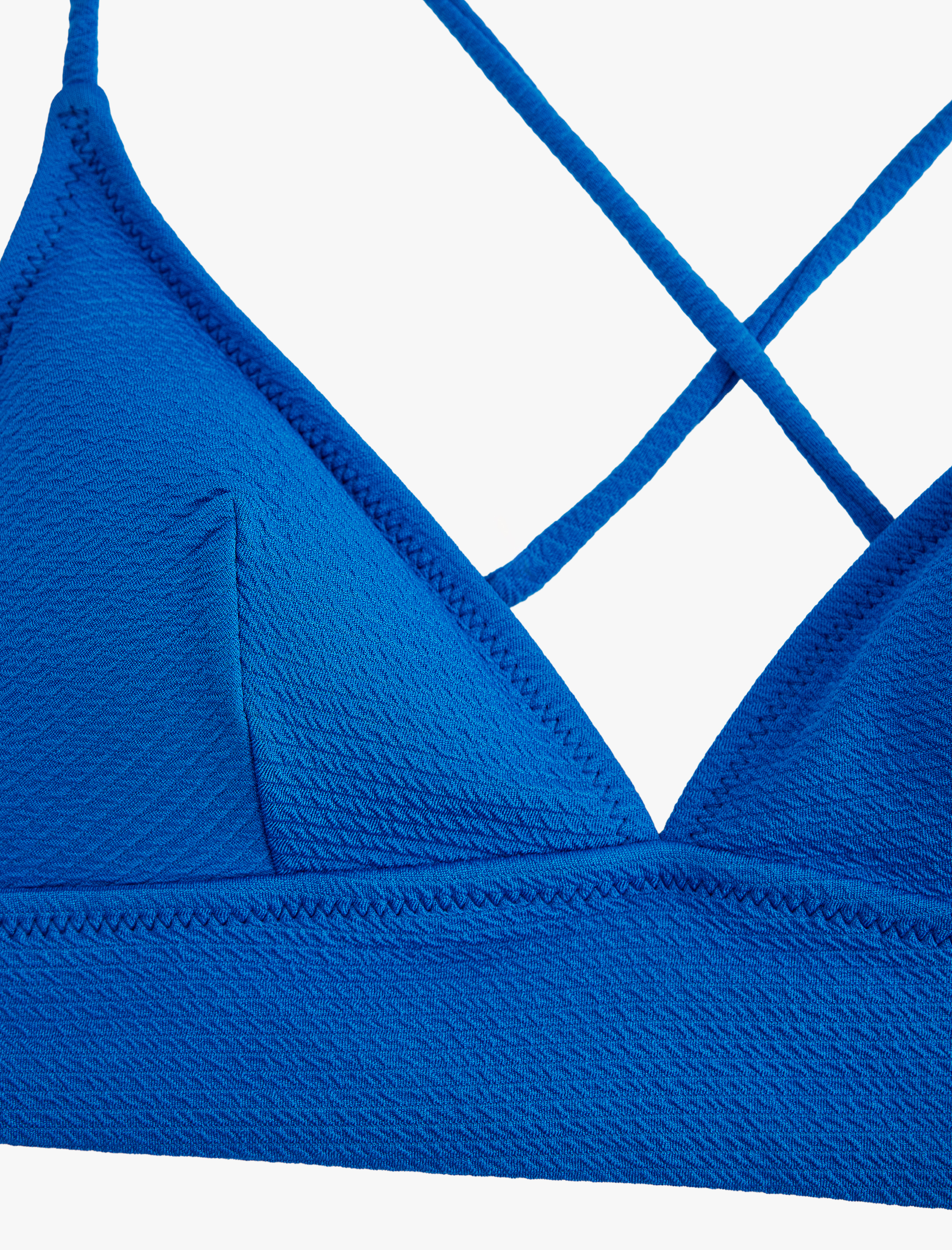   Çapraz Askılı Dokulu Bralet Bikini Üstü