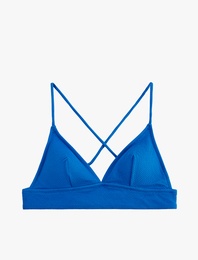 Çapraz Askılı Dokulu Bralet Bikini Üstü
