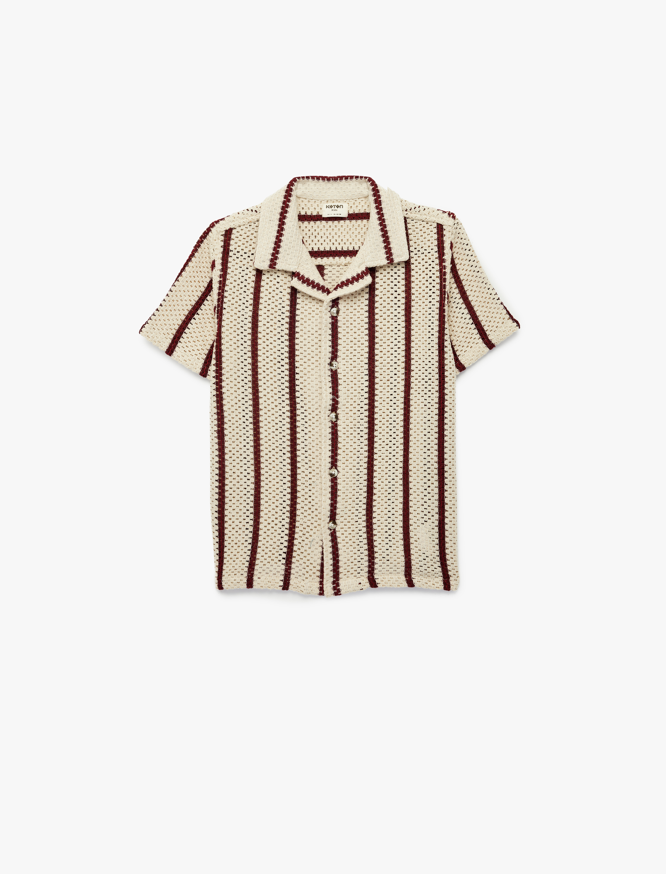  Erkek Çocuk Kısa Kollu Devrik Yaka Oversize Çizgili Tişört