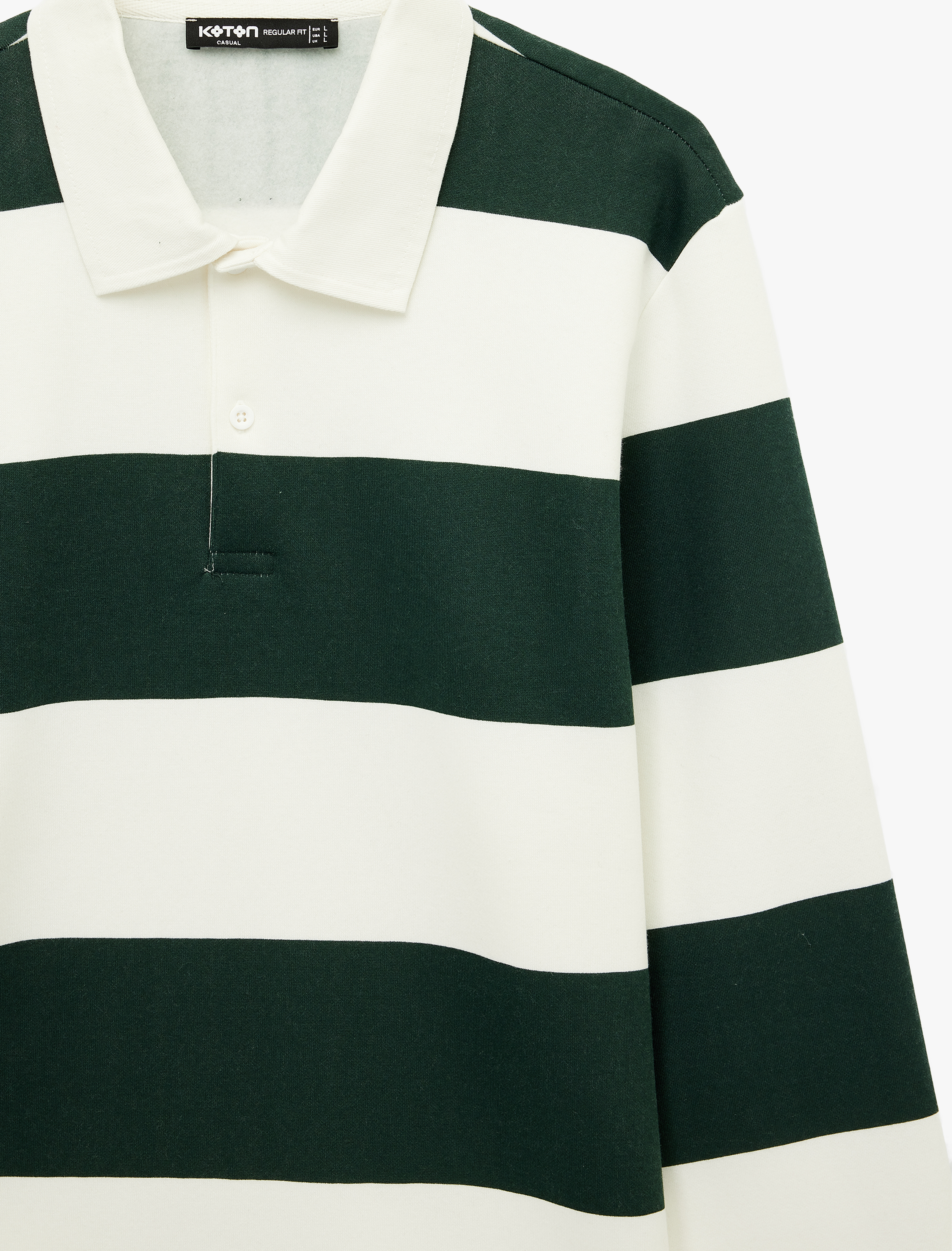   Regular Fit Uzun Kollu Şardonlu Düğmeli Polo Yaka Sweatshirt