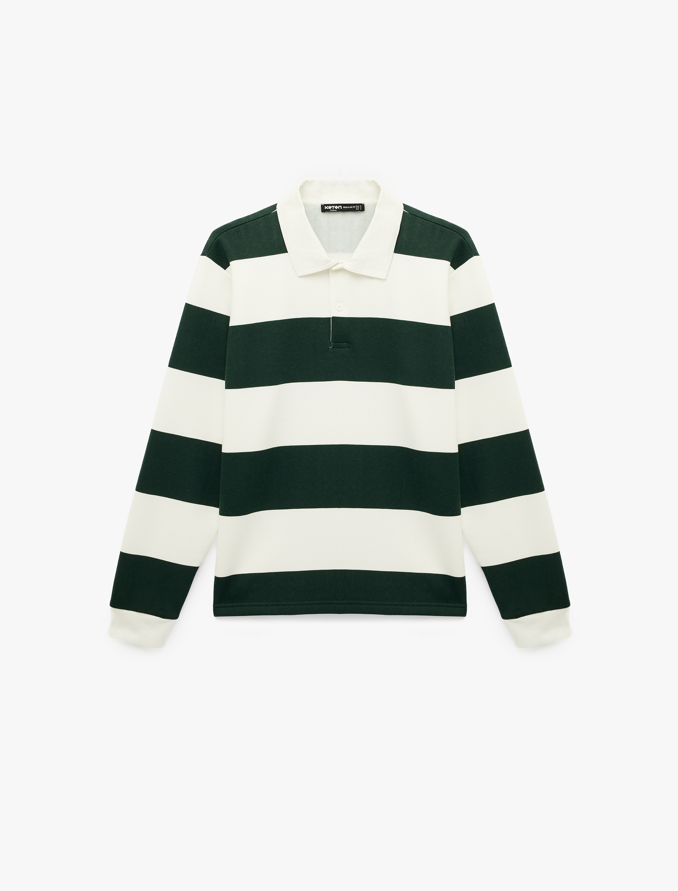   Regular Fit Uzun Kollu Şardonlu Düğmeli Polo Yaka Sweatshirt