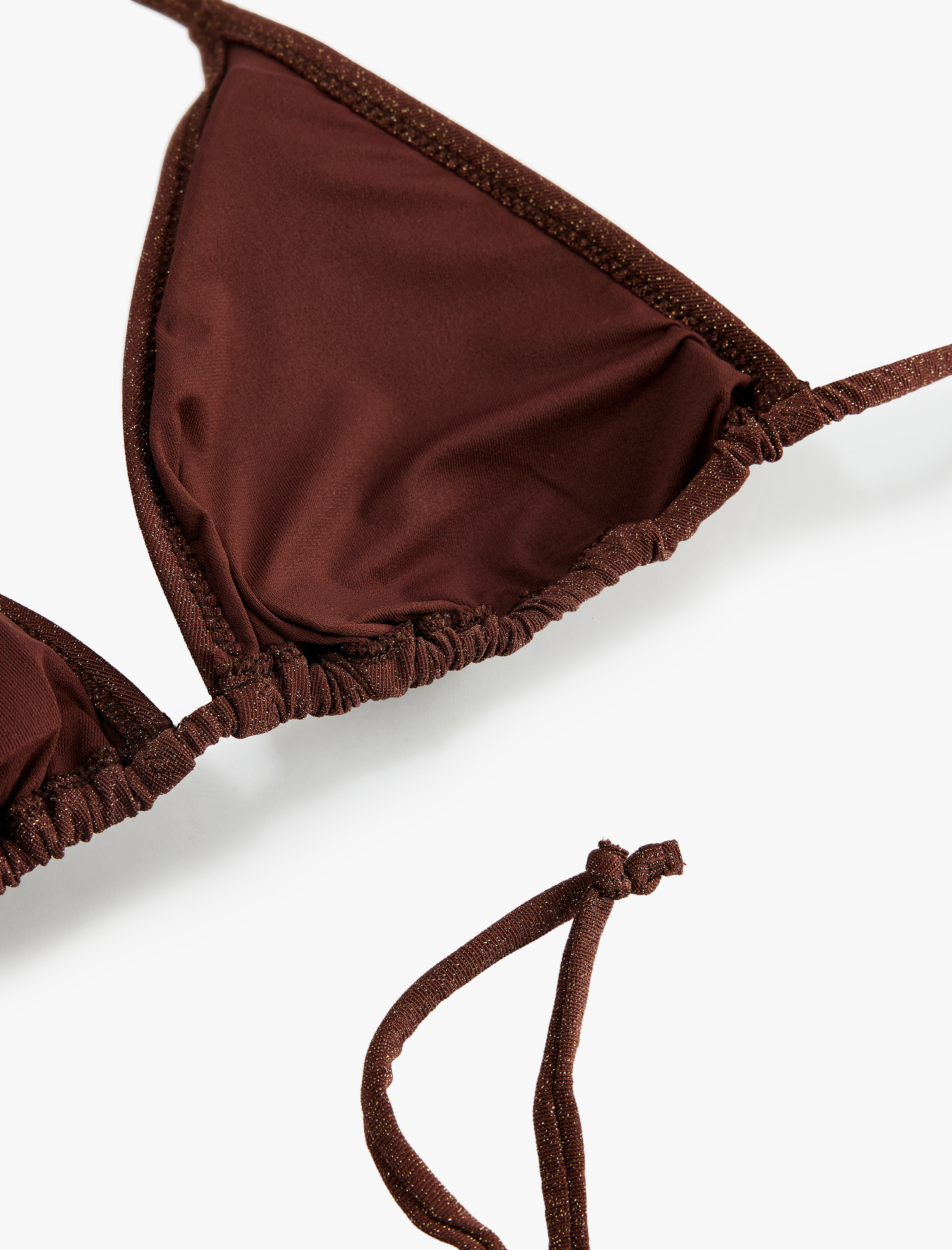   Boyundan Bağlamalı Parıltılı Üçgen Bikini Üstü