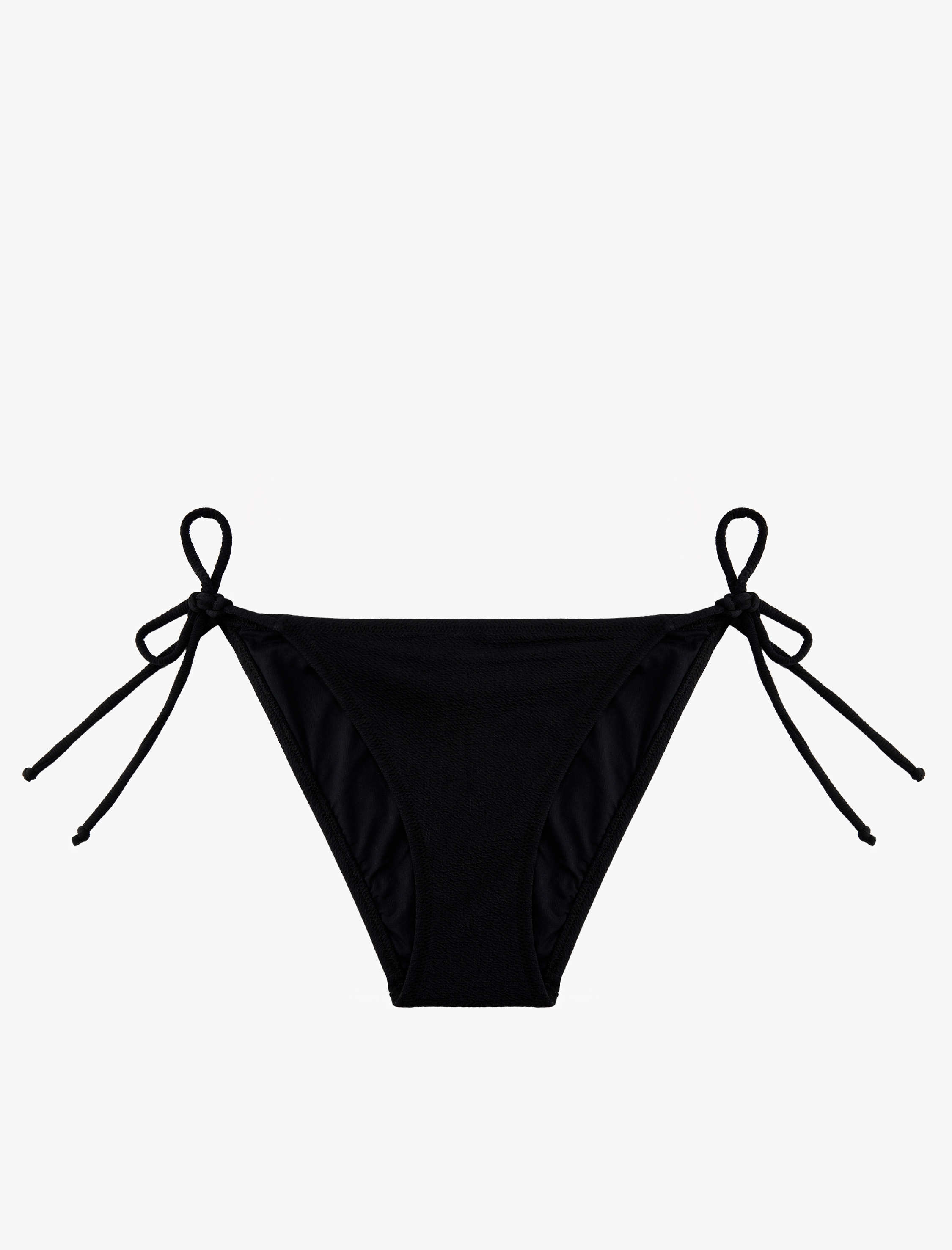   Yanları Bağlamalı İpli Dokulu Bikini Altı