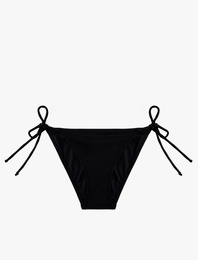 Yanları Bağlamalı İpli Dokulu Bikini Altı