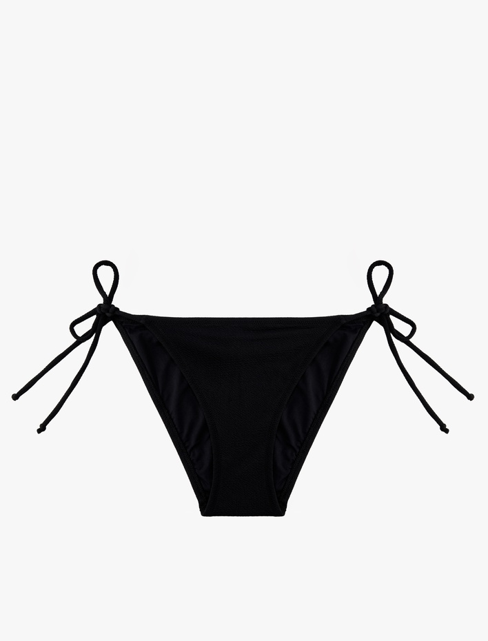  Yanları Bağlamalı İpli Dokulu Bikini Altı