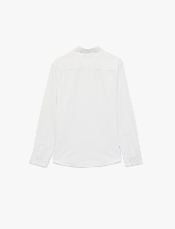  Uzun Kollu Yarım İtalyan Yaka Slim Fit Klasik Gömlek