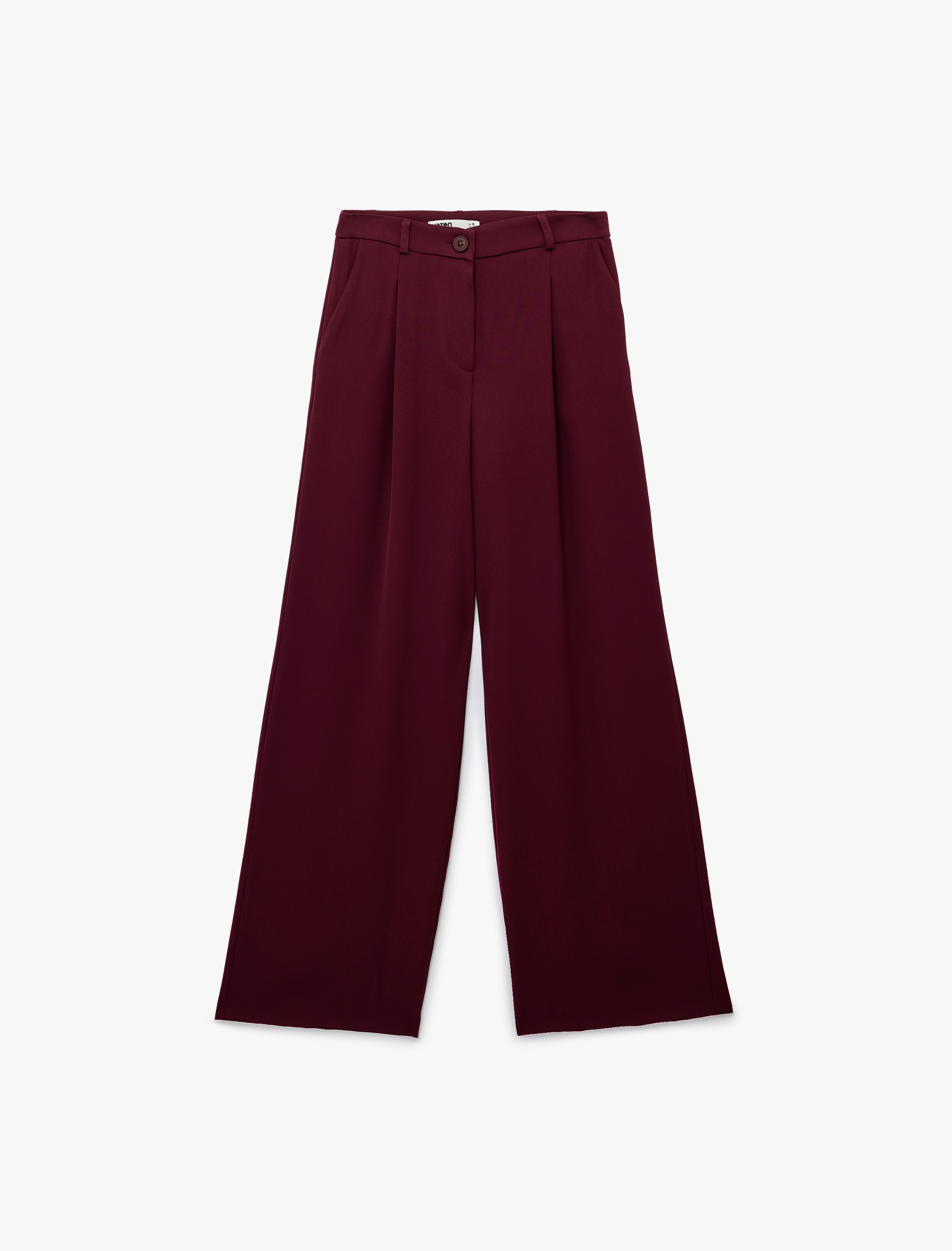   Krep Kumaş Pile Detaylı Cepli Yüksek Bel Palazzo Pantolon