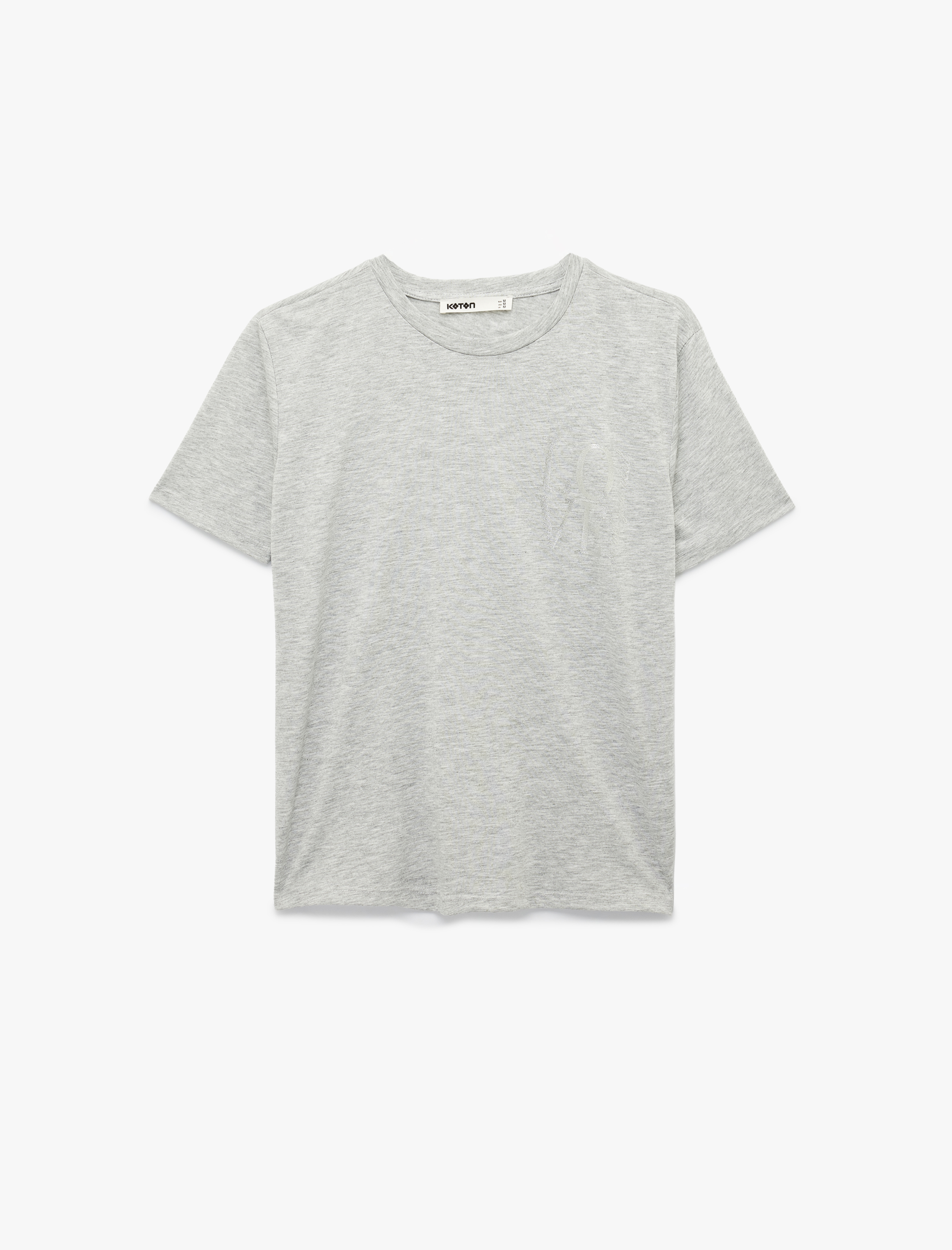   Kısa Kollu Bisiklet Yaka Baskılı Tişört