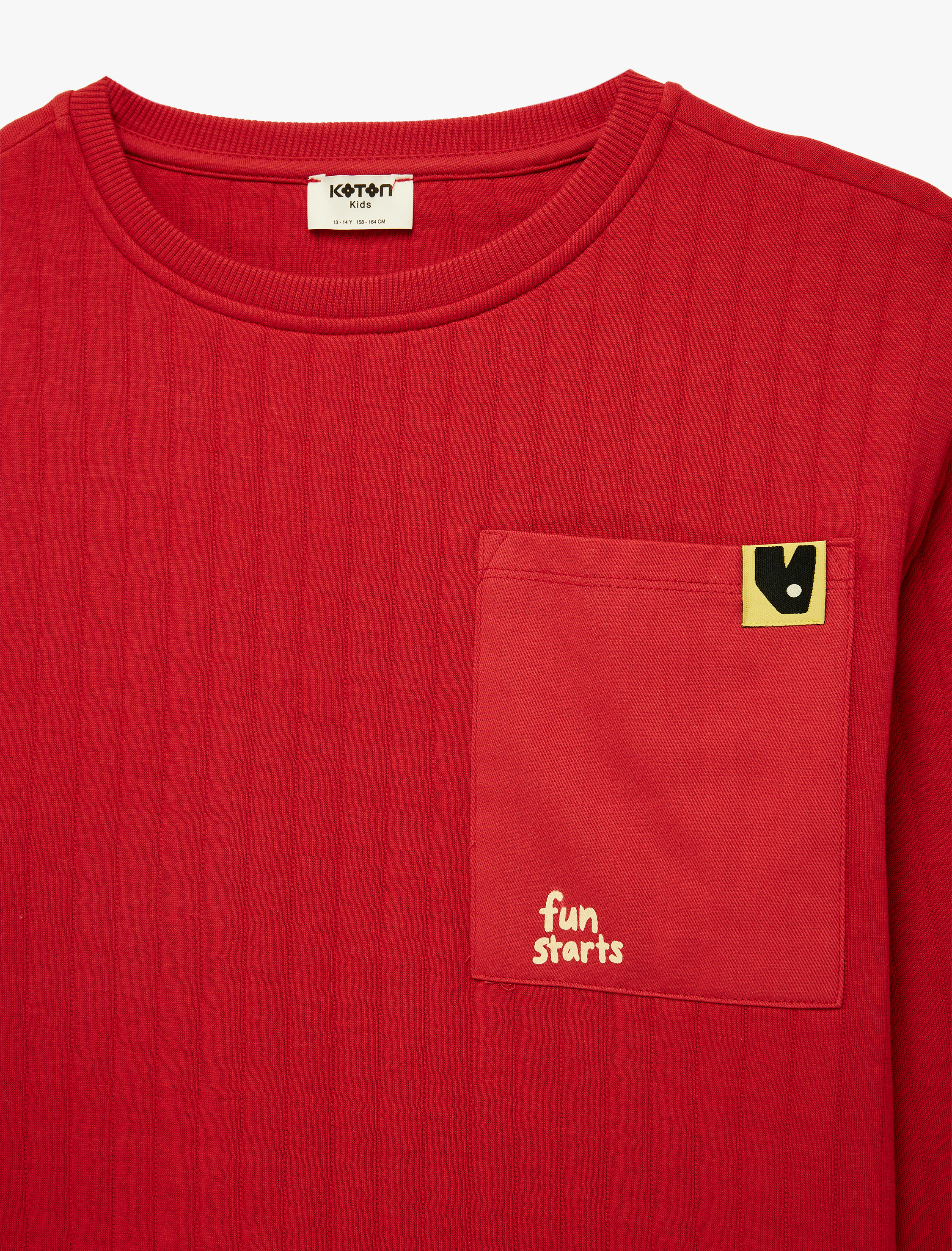  Erkek Çocuk Pamuklu Uzun Kollu Bisiklet Yaka Baskılı Oversize Sweatshirt