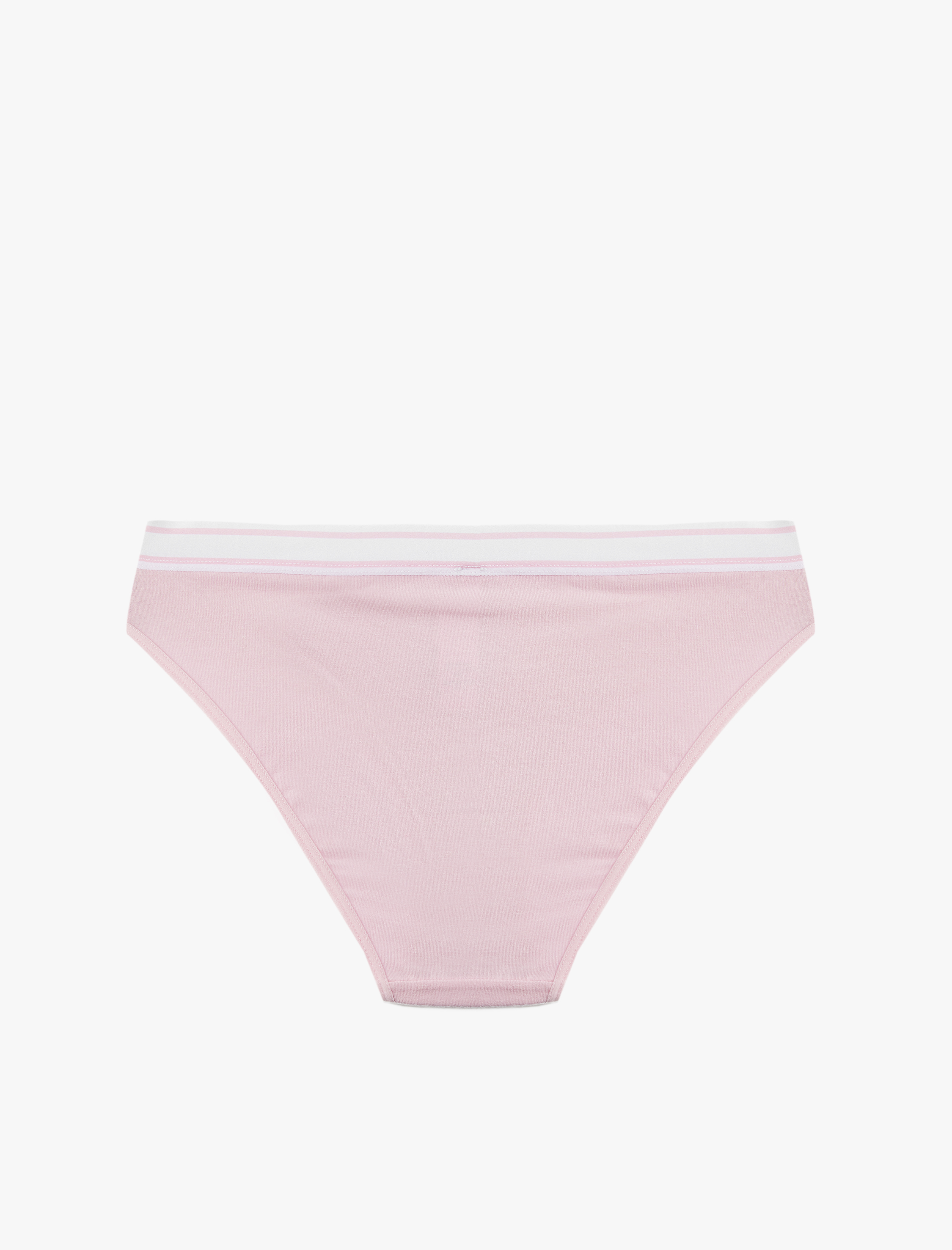   Pamuklu Rahat Kalıp Bel Detaylı Baskılı Brief Külot