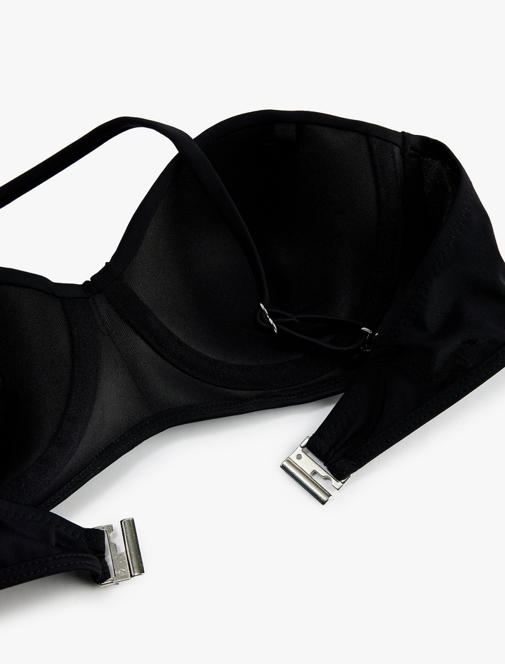  Drape Detaylı Çıkarılabilir Askılı Straplez Bikini Üstü