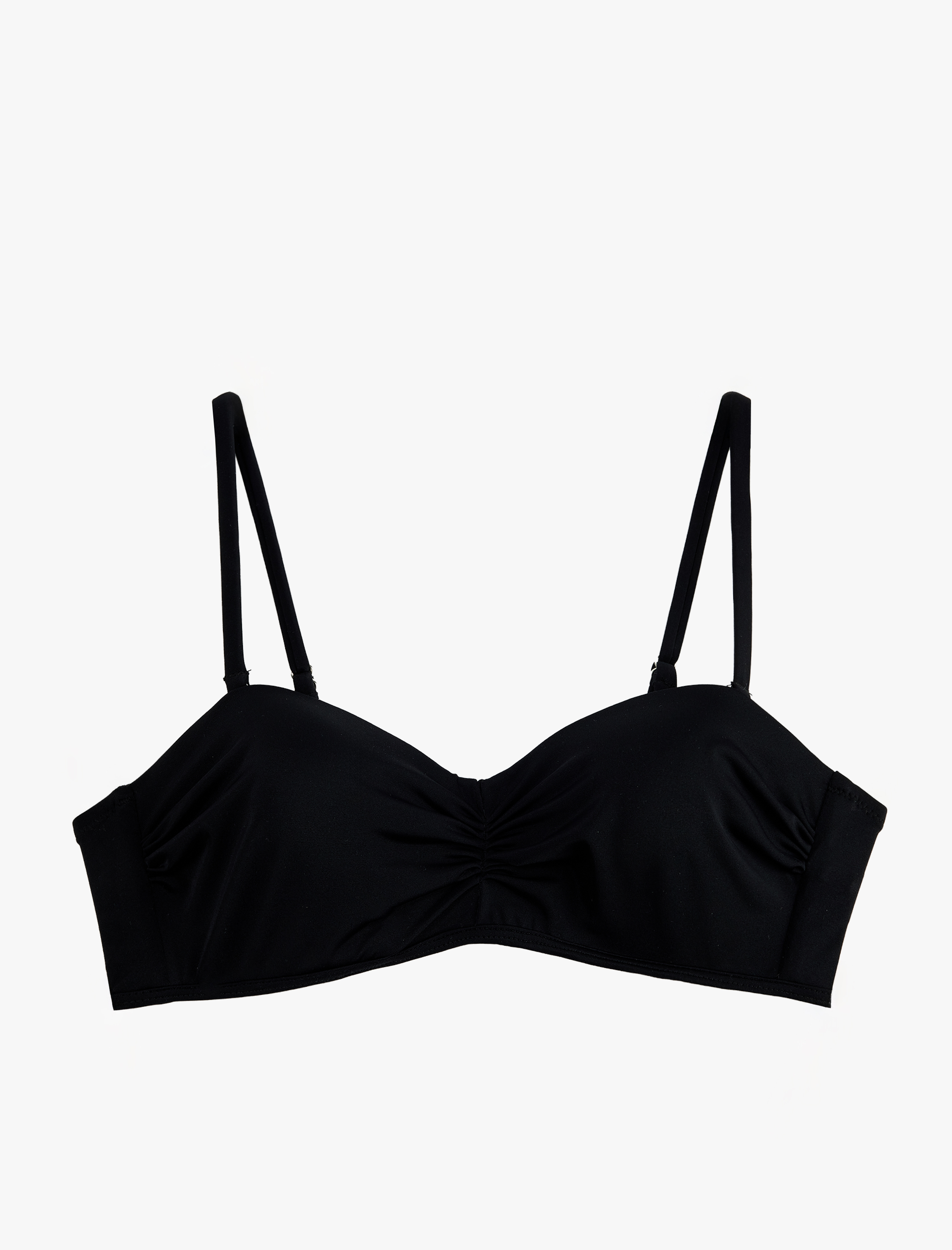   Drape Detaylı Çıkarılabilir Askılı Straplez Bikini Üstü