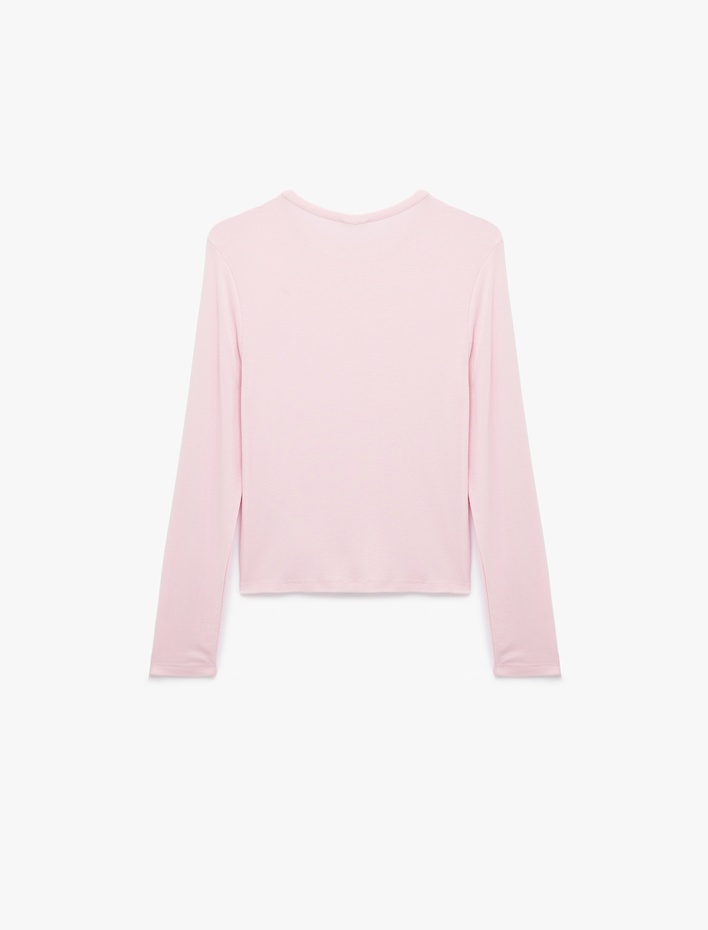  Slim Fit Uzun Kollu Bisiklet Yaka Basic Tişört